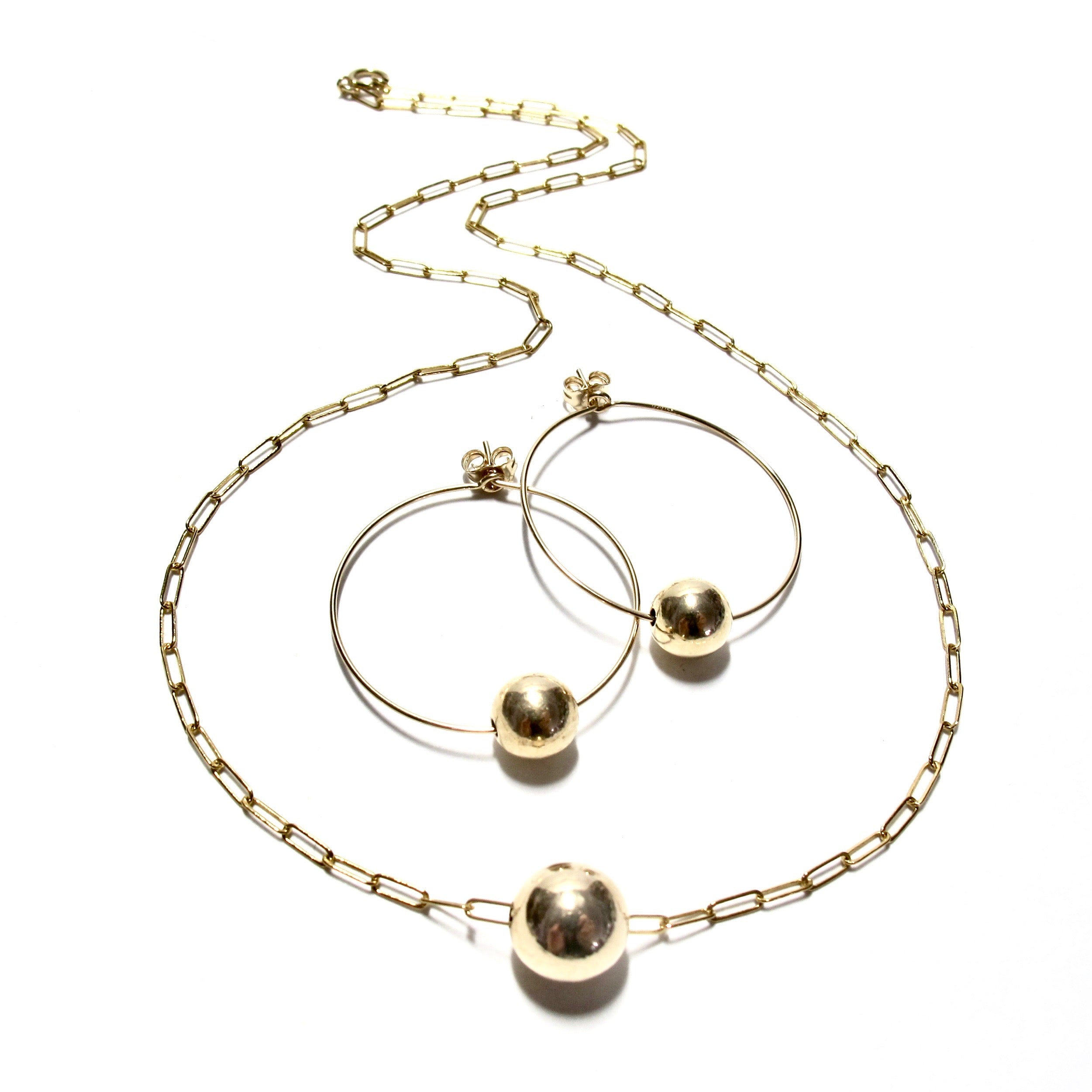 Single Gold Bead Necklace