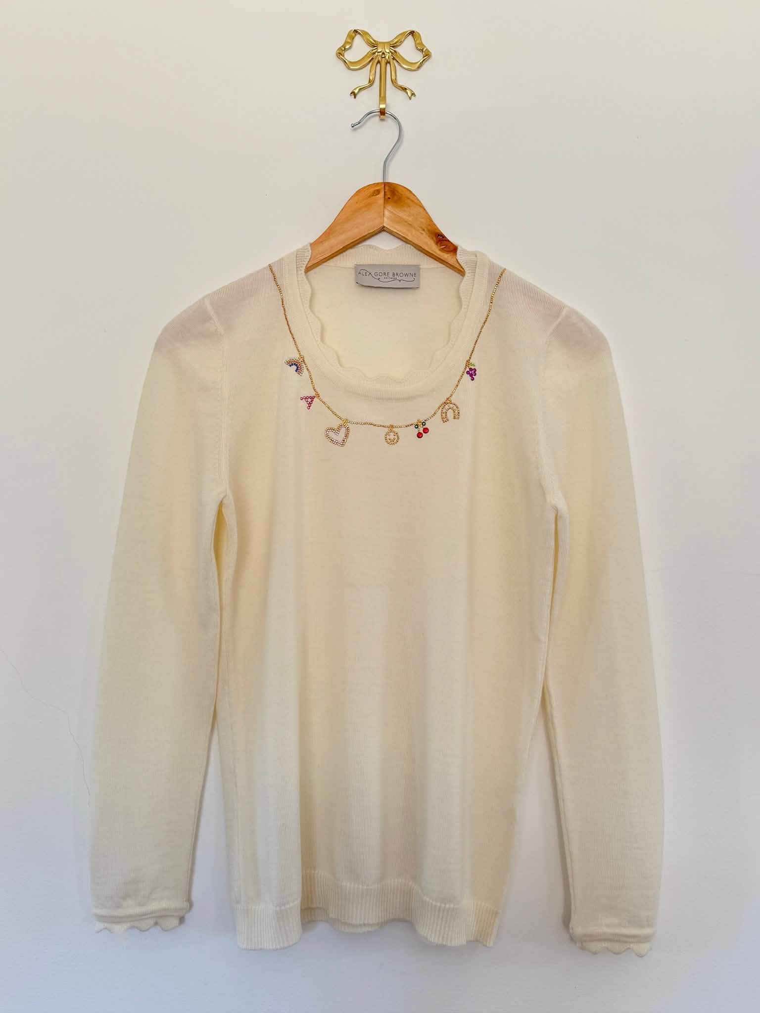 Charm Necklace Sweater - Buttermilk