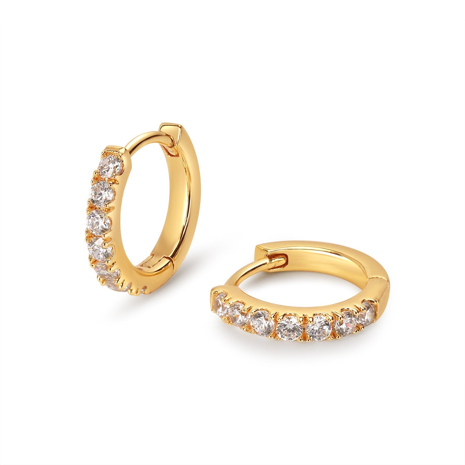 Crystal Charm Hoop in Gold