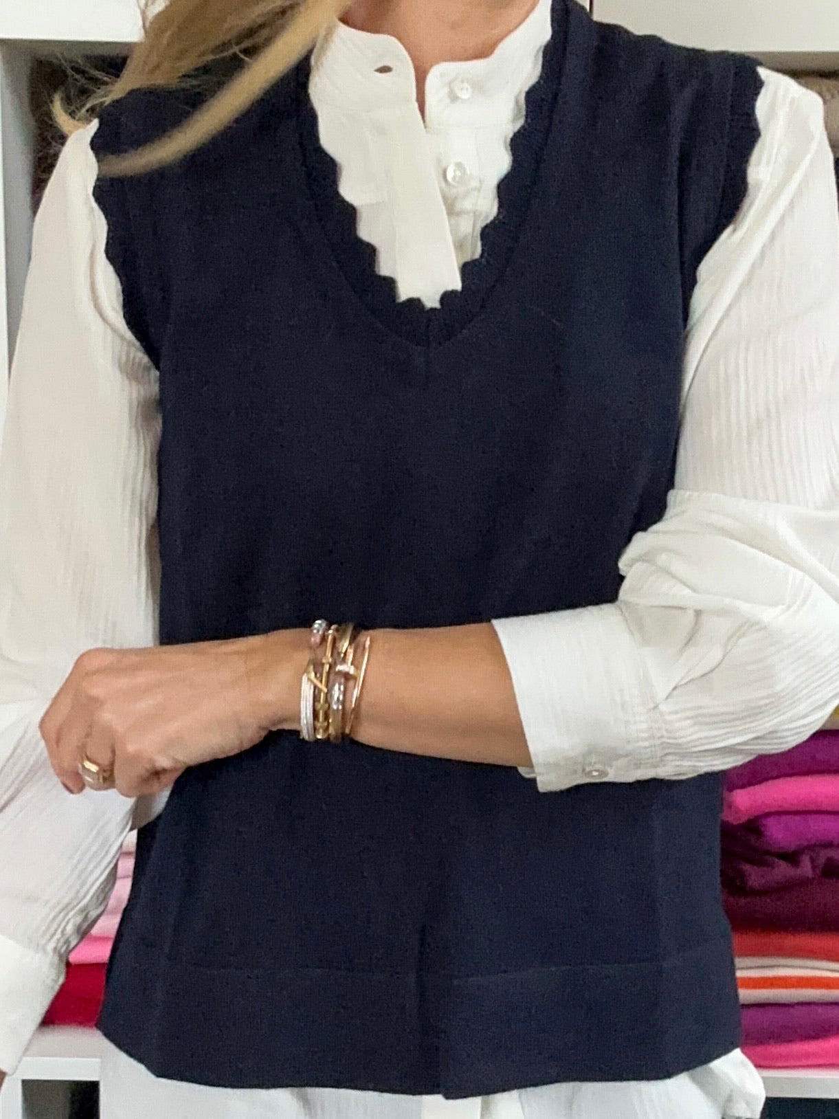 Boxy Vest - Navy