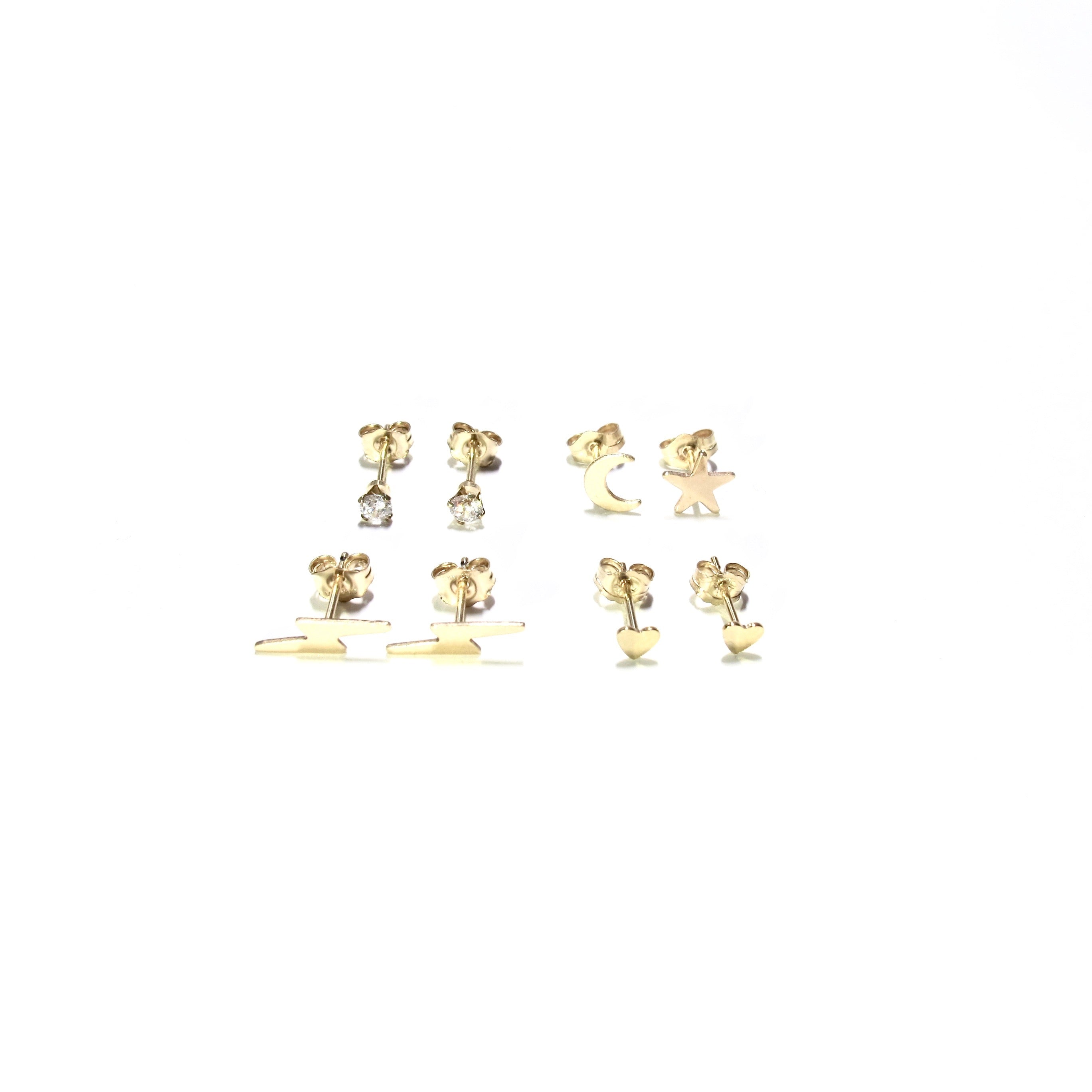 tiny heart studs