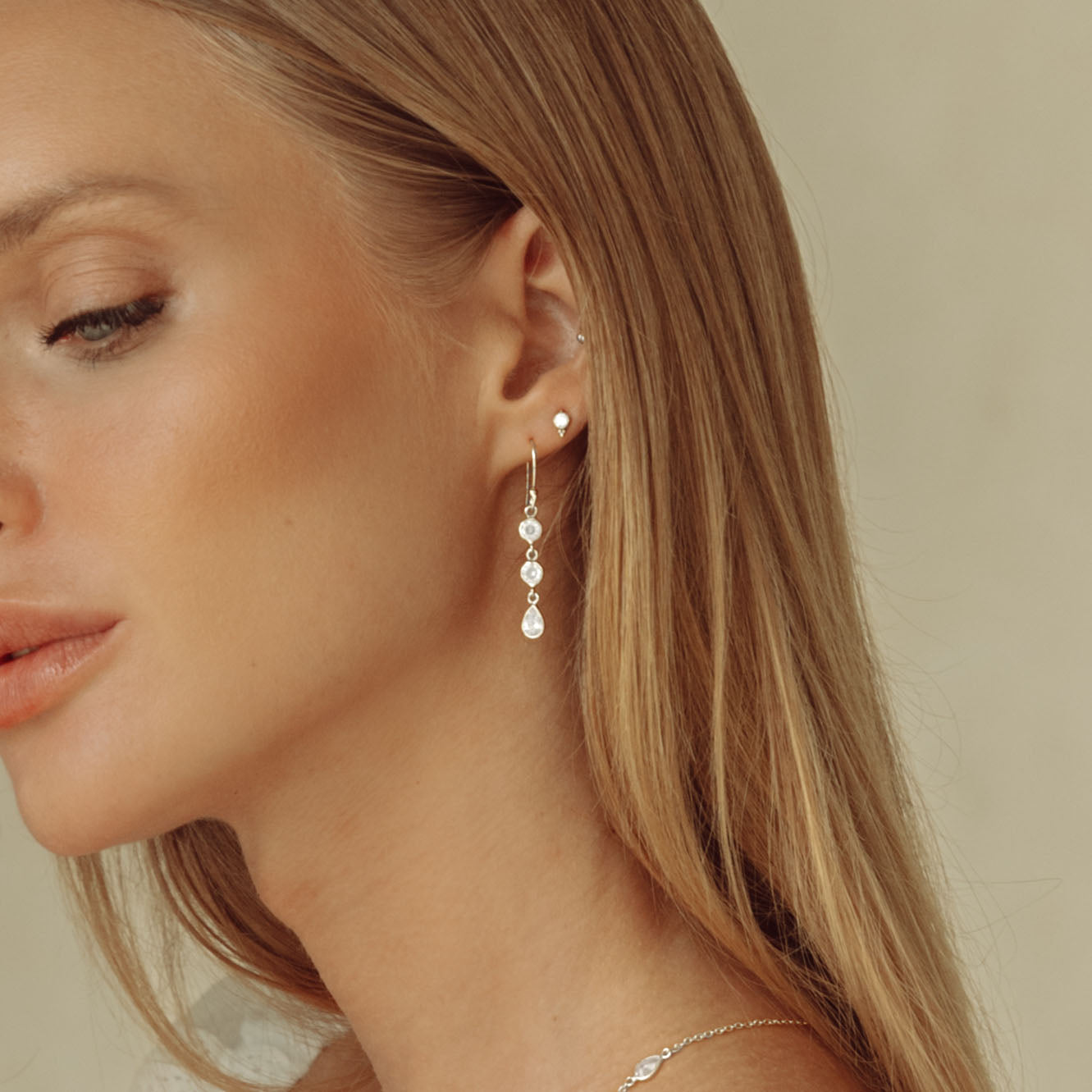 Triple Drop in Silver and Zirconia