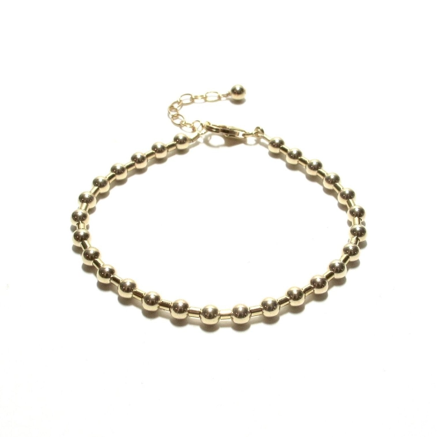 Gold Bead and Tube Bracelet