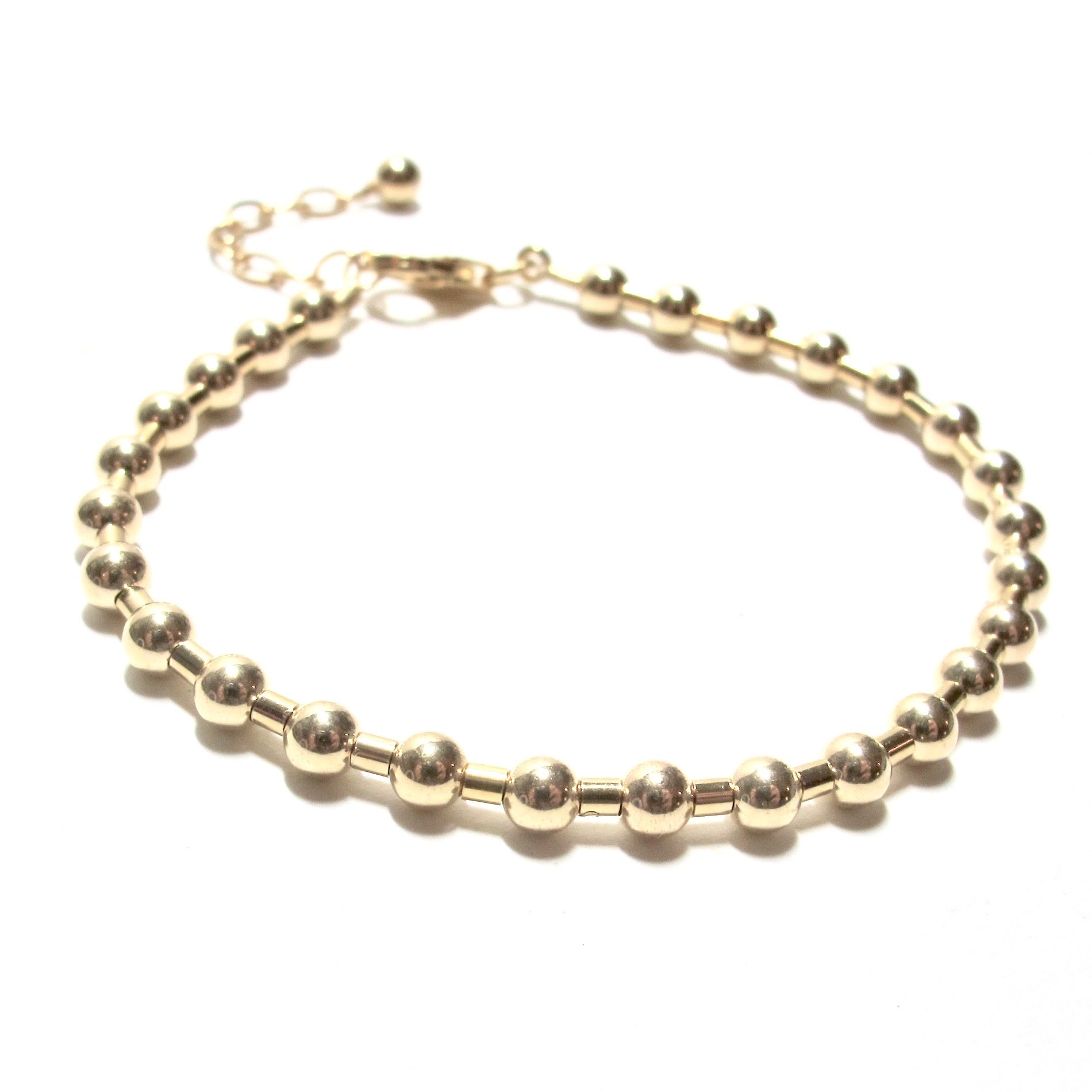 Gold Bead and Tube Bracelet