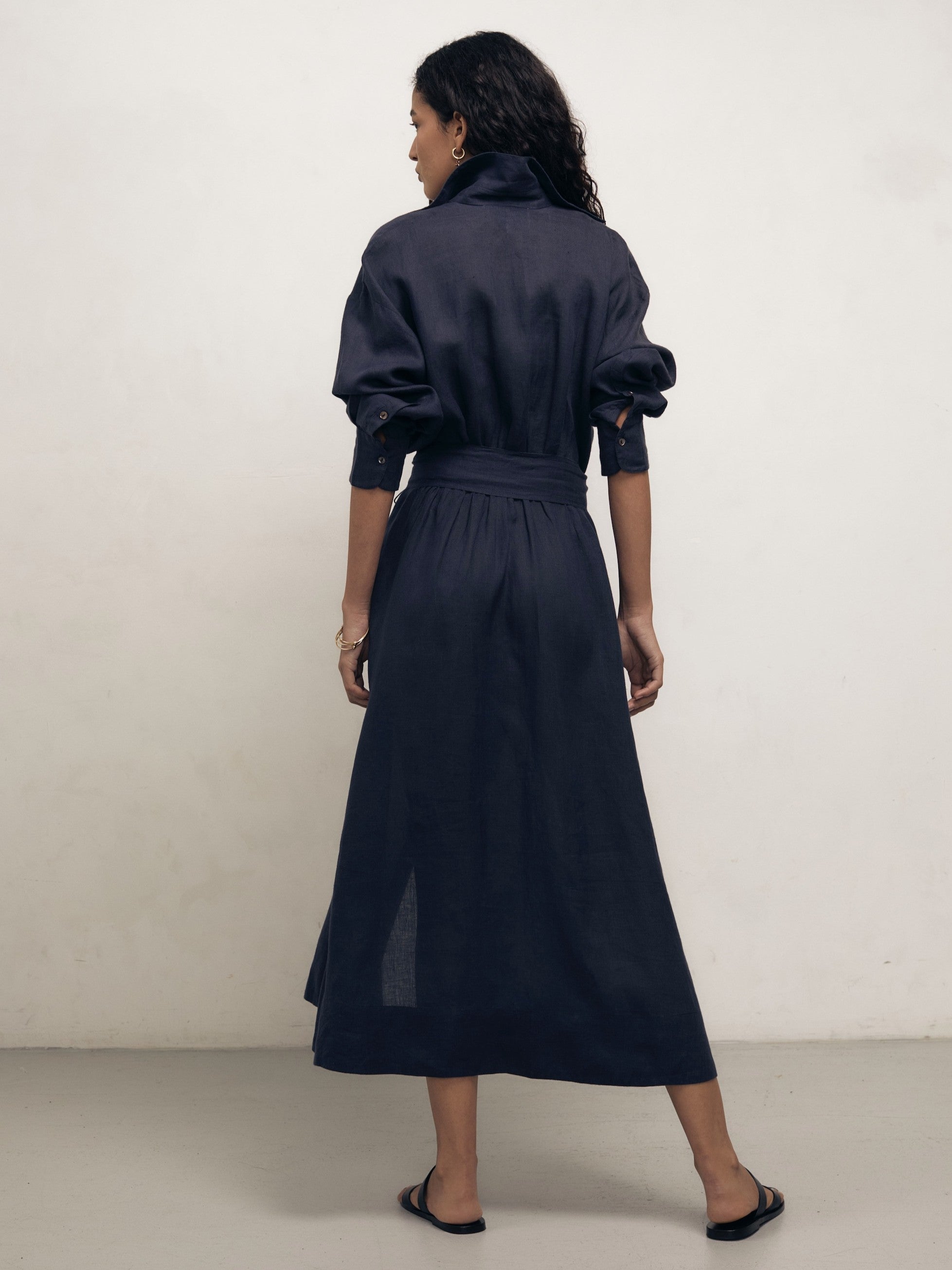 IRA - Midnight Linen Dress