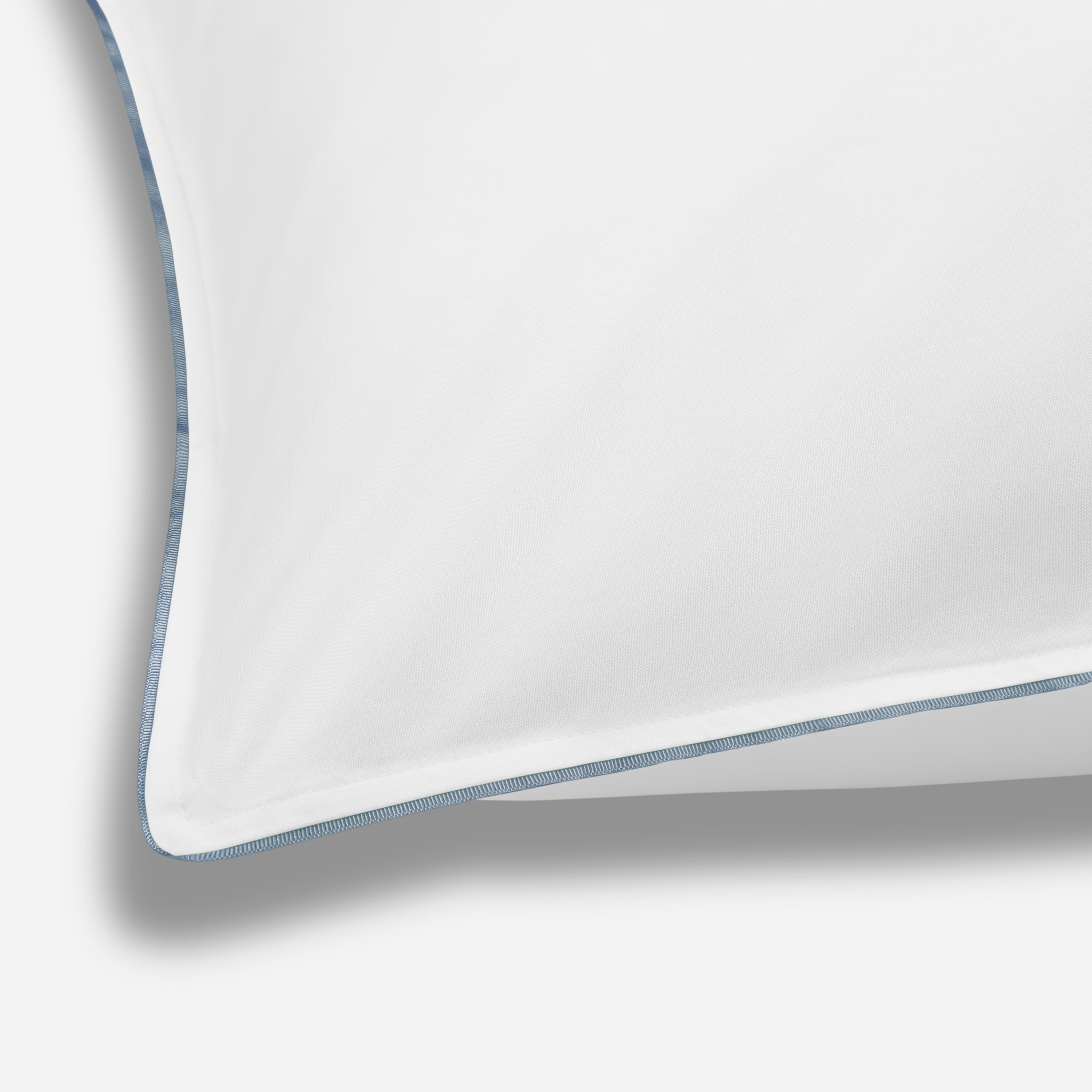 Set of 2 - Island Collection Signature Style Pillowcase - White With Boston Blue Trim