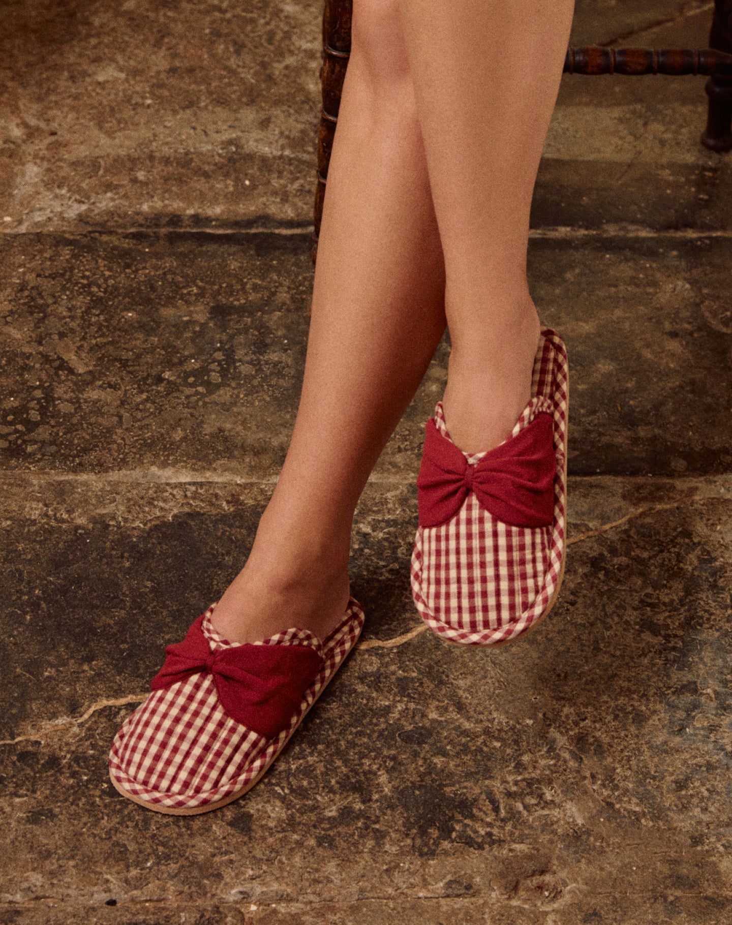 Slippers - Rust Gingham