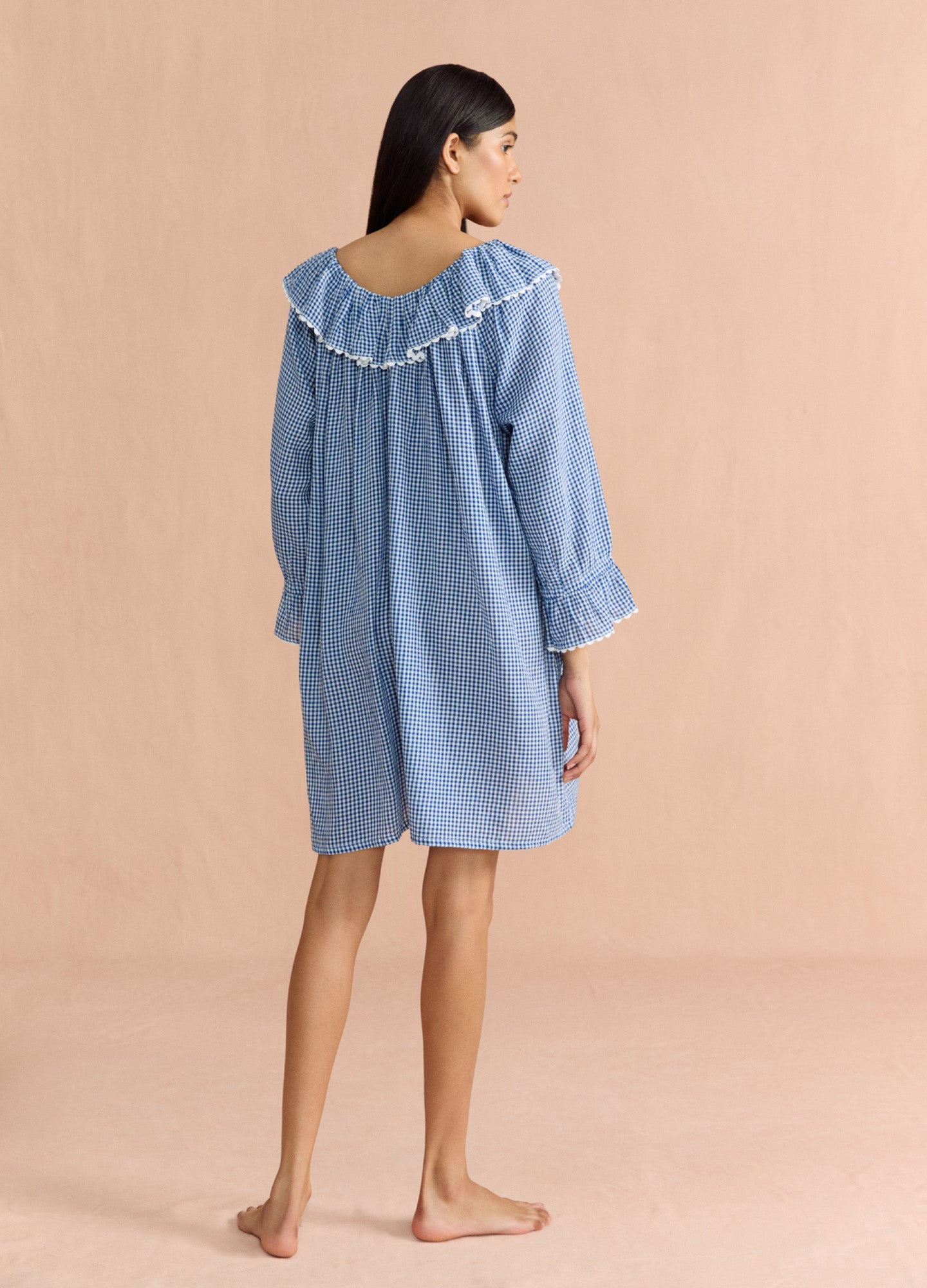 India - Navy Peony Gingham