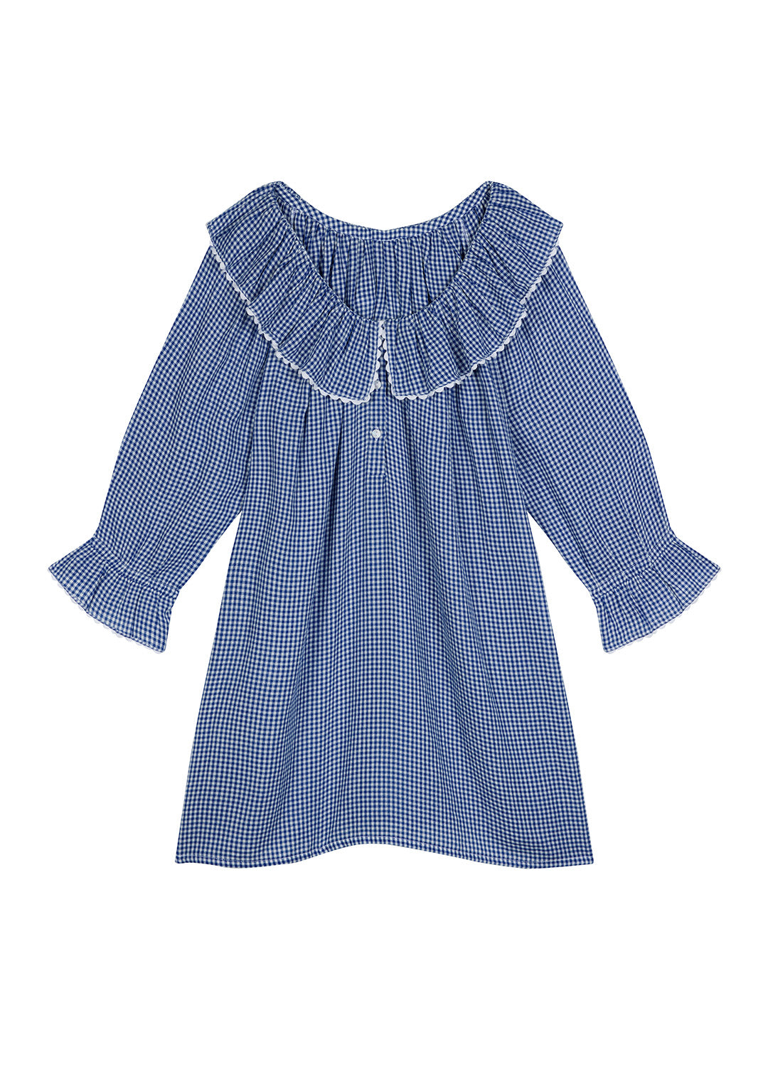 India - Navy Peony Gingham