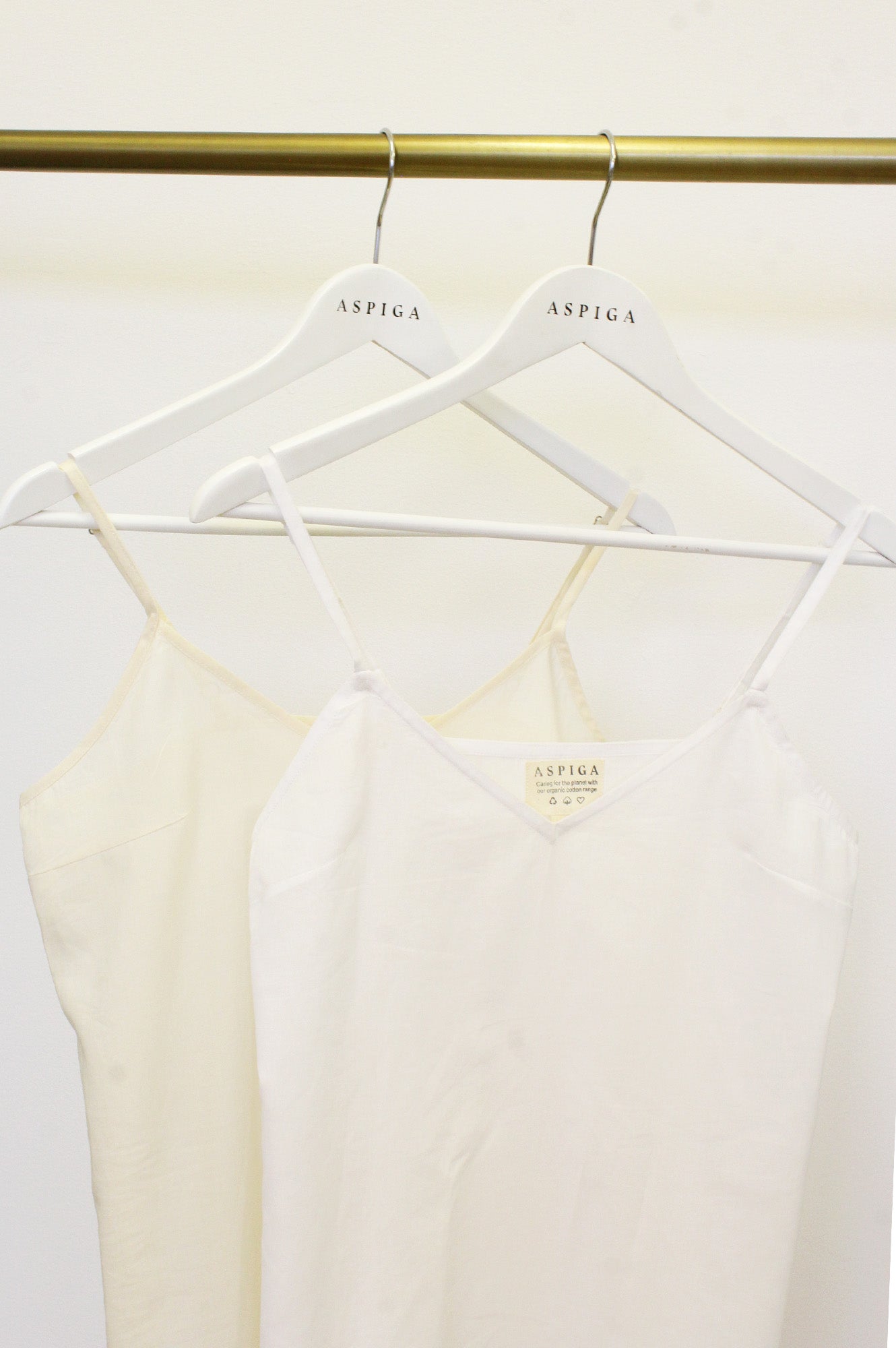 Cami V Midi Slip Dress | White