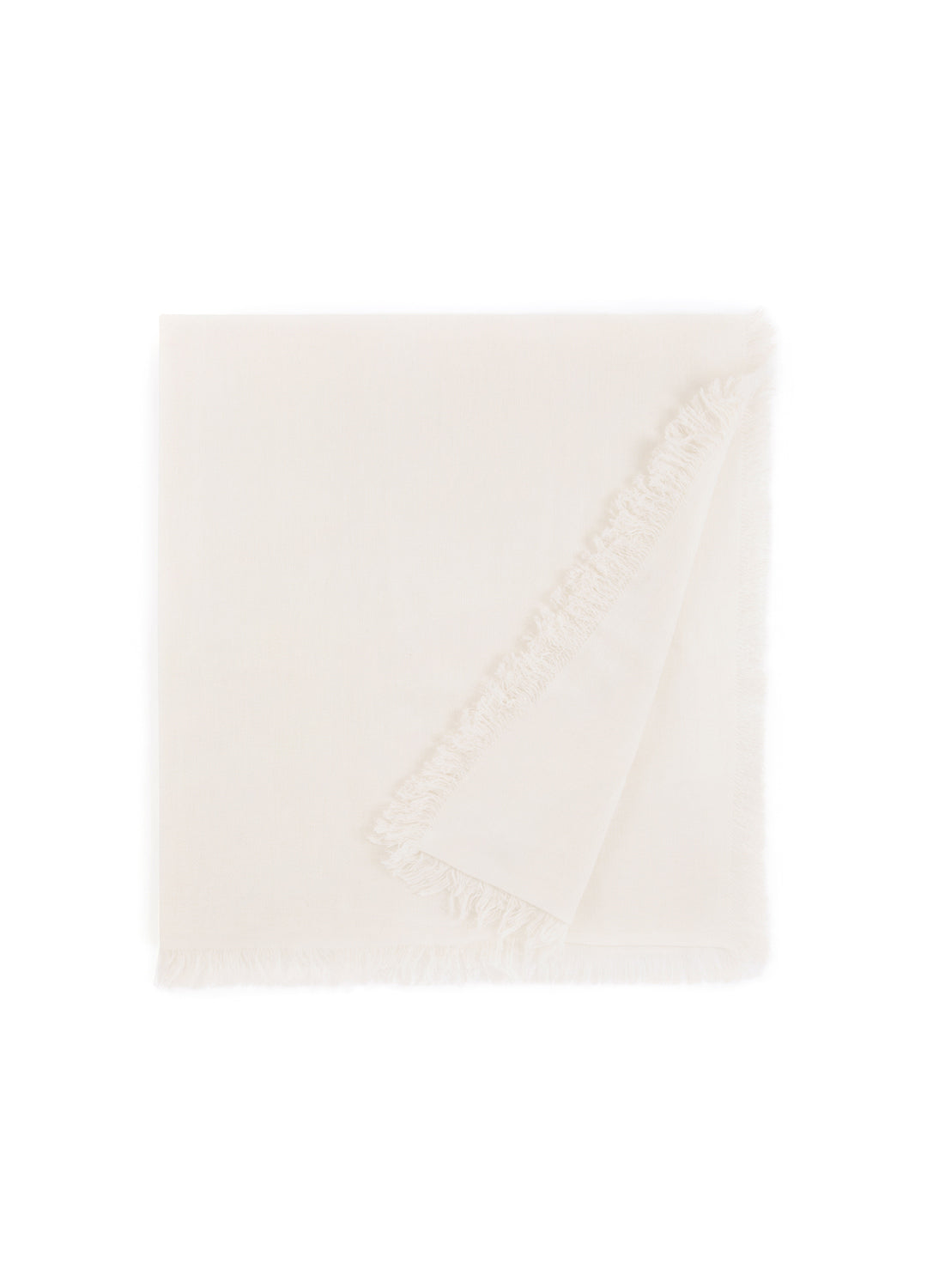 Frayed Edge Cashmere Shawl - Ivory