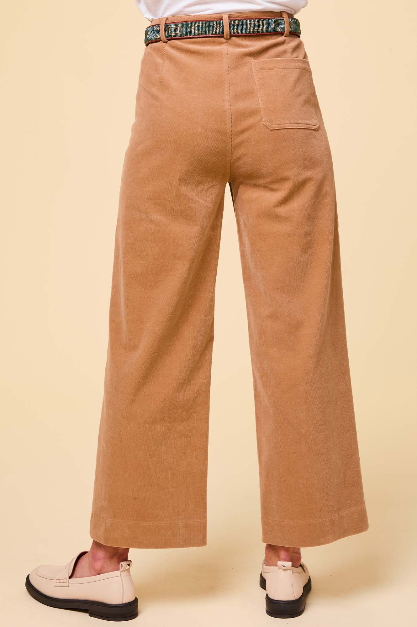 Kendal Cropped Stretch Corduroy Trouser - Camel