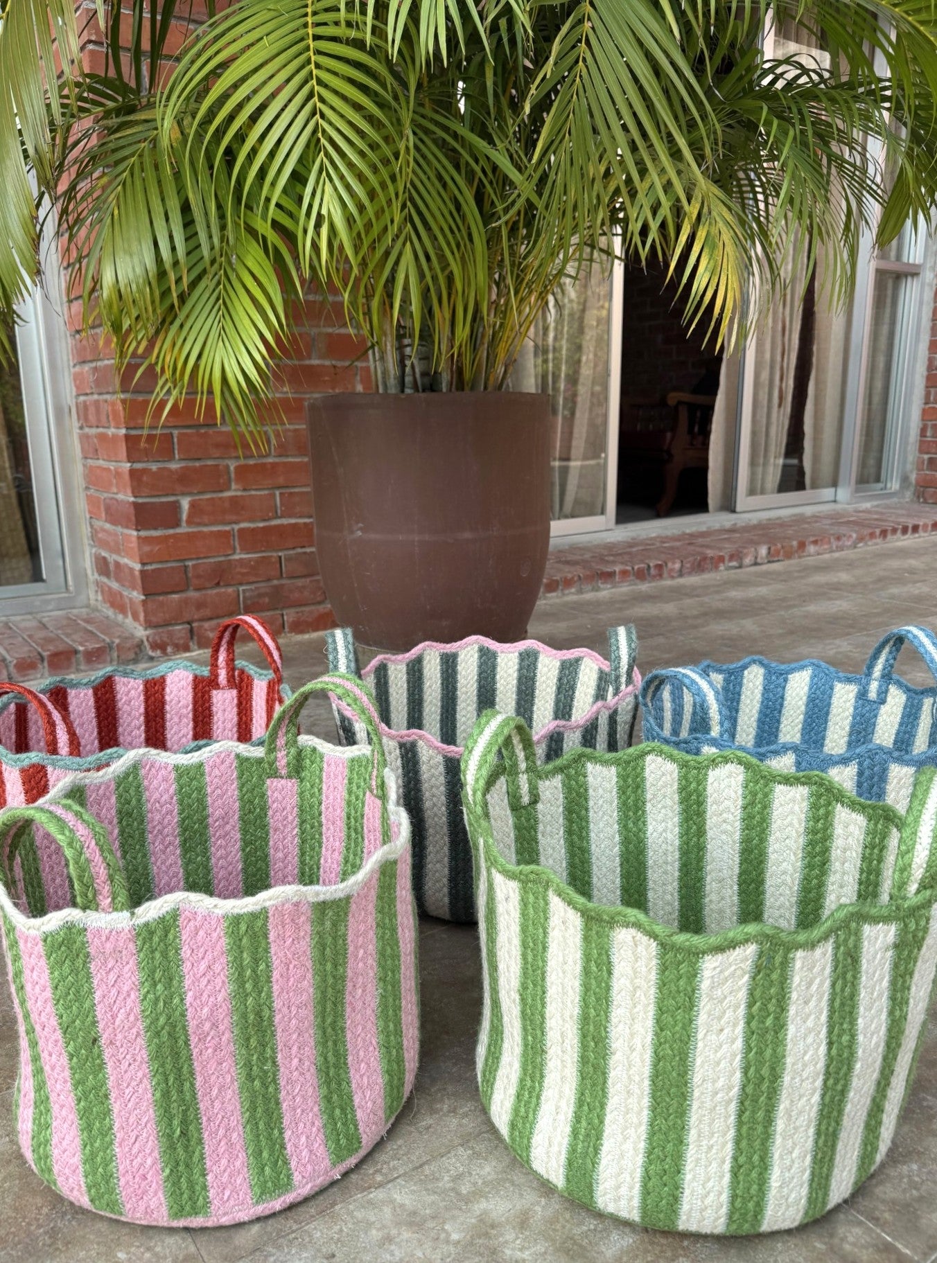 Large Tulip Basket Light Blue