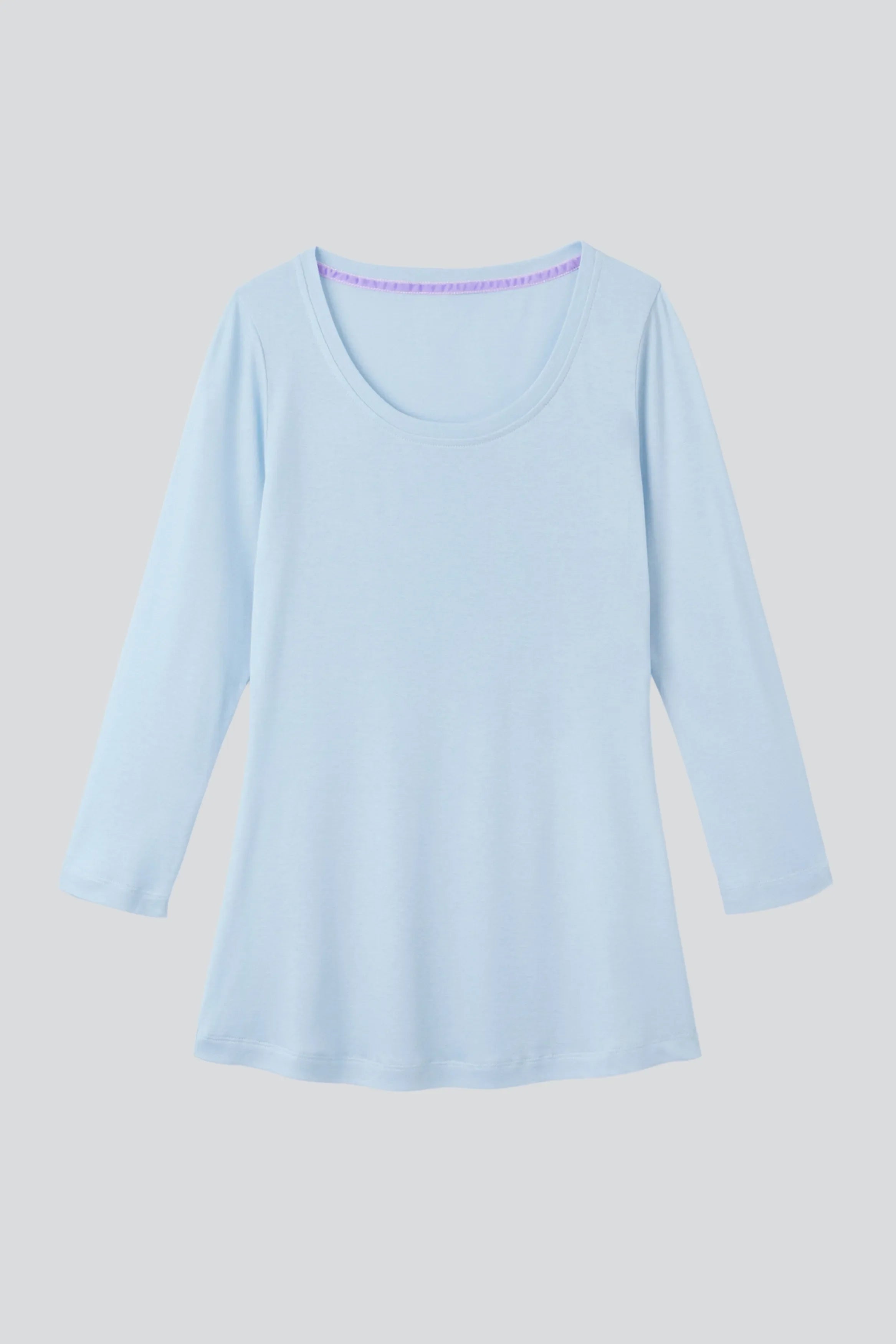 3/4 Sleeve Scoop Neck Cotton Modal Blend T-Shirt