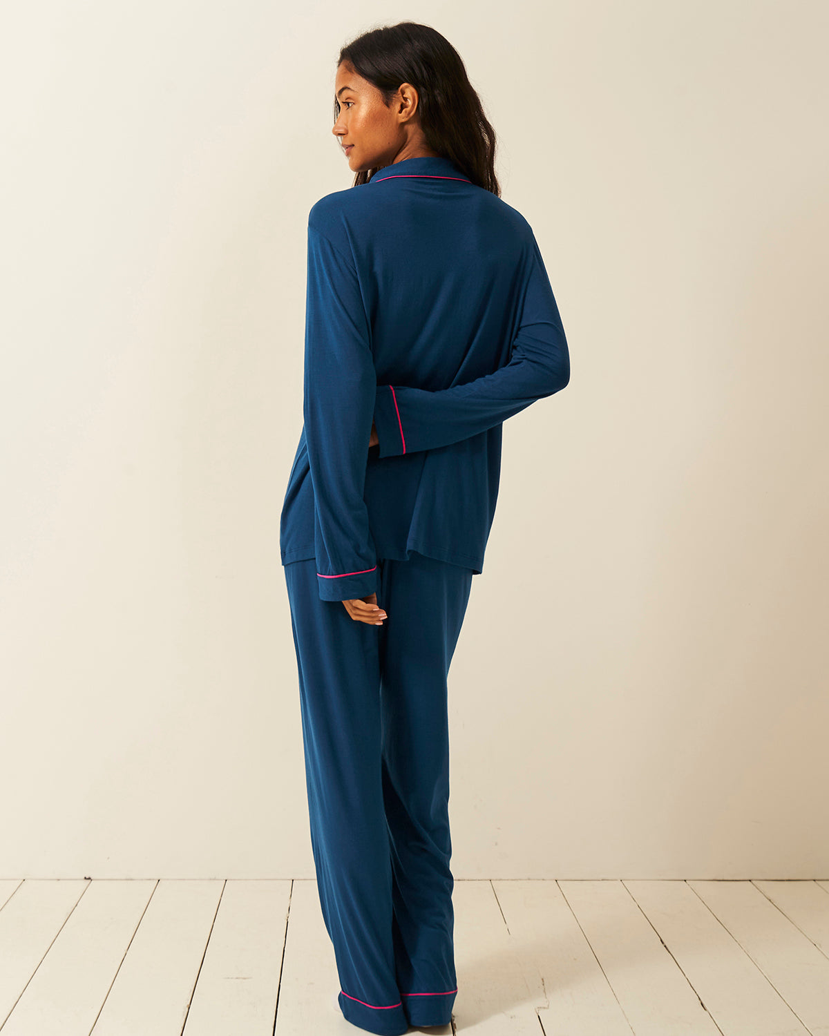 Long Pyjama Set - Midnight and Raspberry