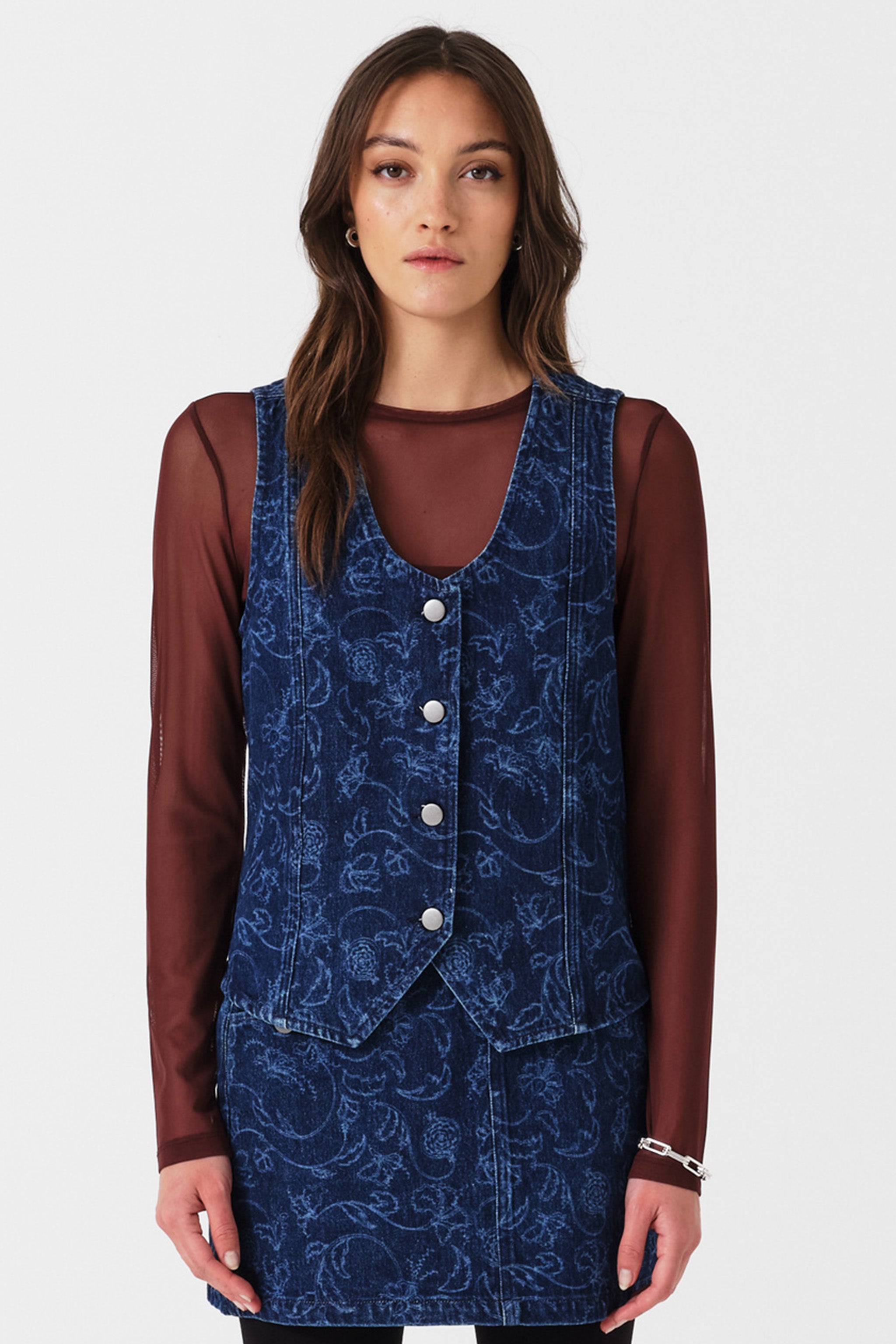Kiki Denim Vest in Baroque Nightfall