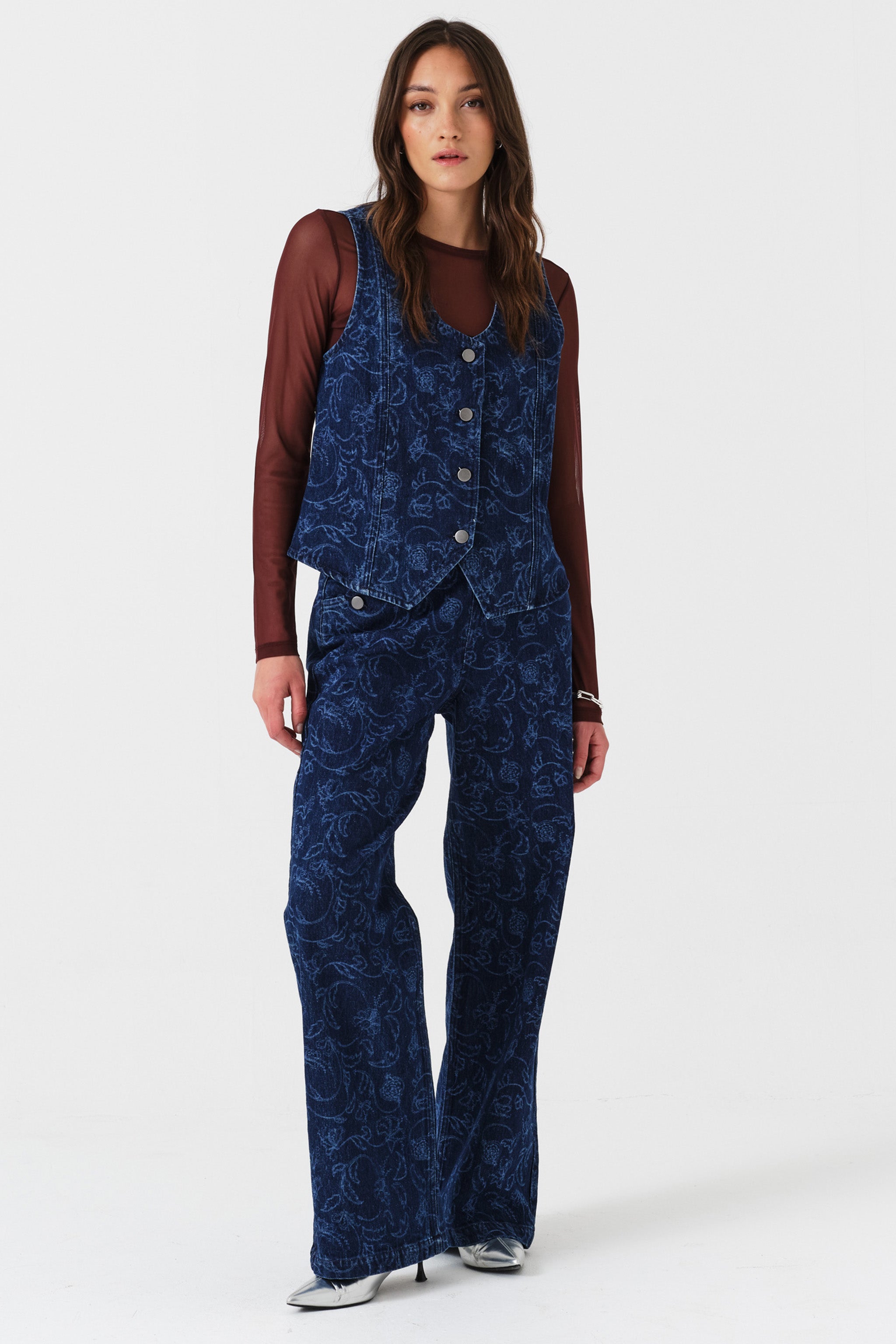 Margot High-Rise Flare Jean in Baroque Nightfall