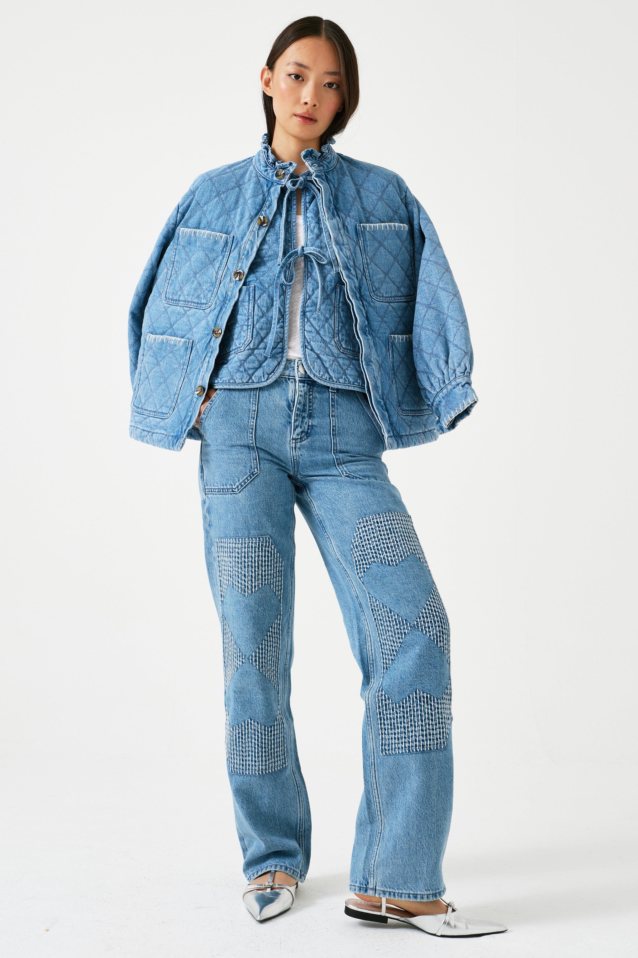 Pablo Quilted Denim Jacket in Rodeo