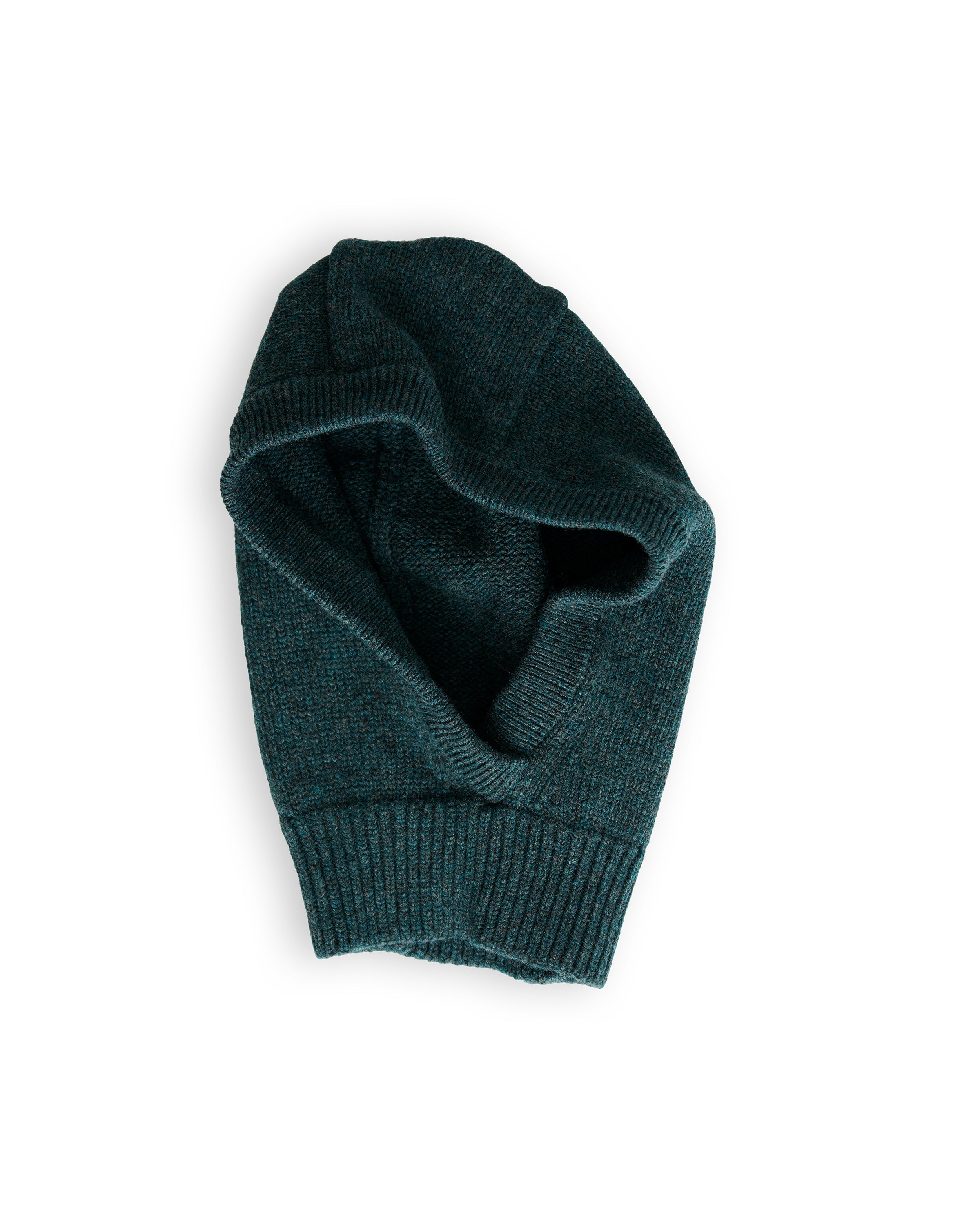 Merino Lambswool Hood - Petrol Green (Knitted-to-Order)