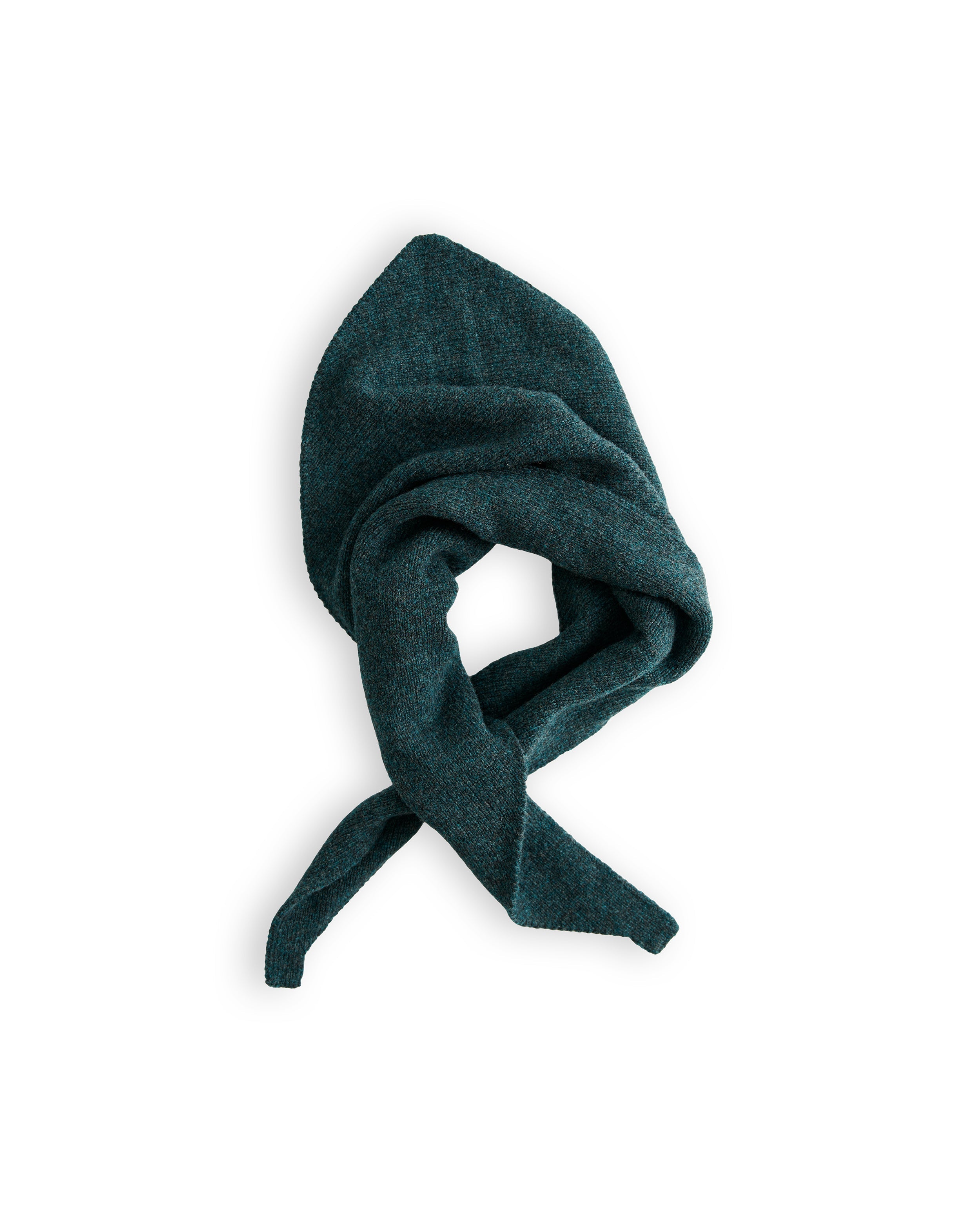 Merino Lambswool Neckerchief - Petrol Green (Knitted-to-Order)