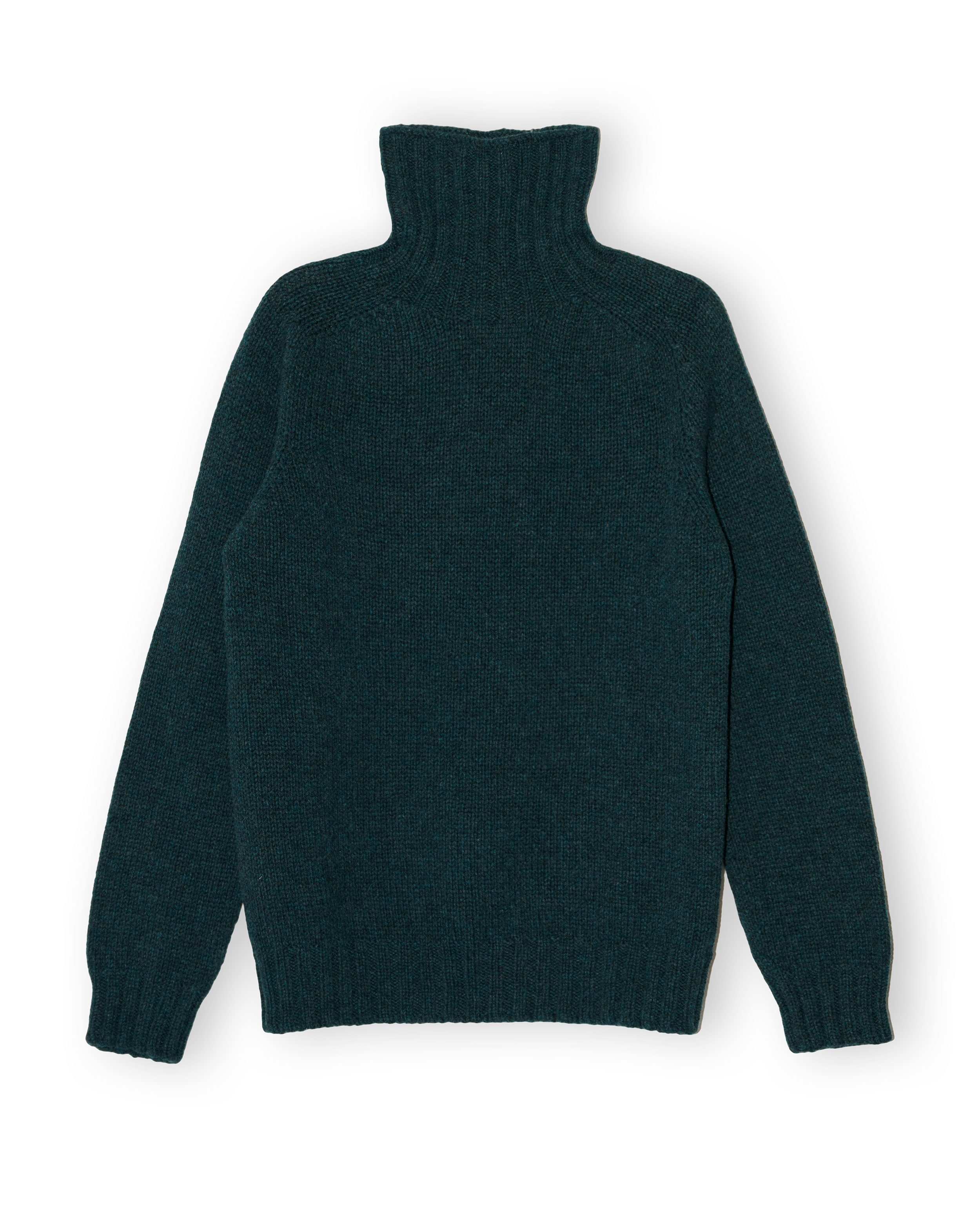 Chunky Merino Lambswool Roll Neck - Petrol Green (Knitted-to-Order)