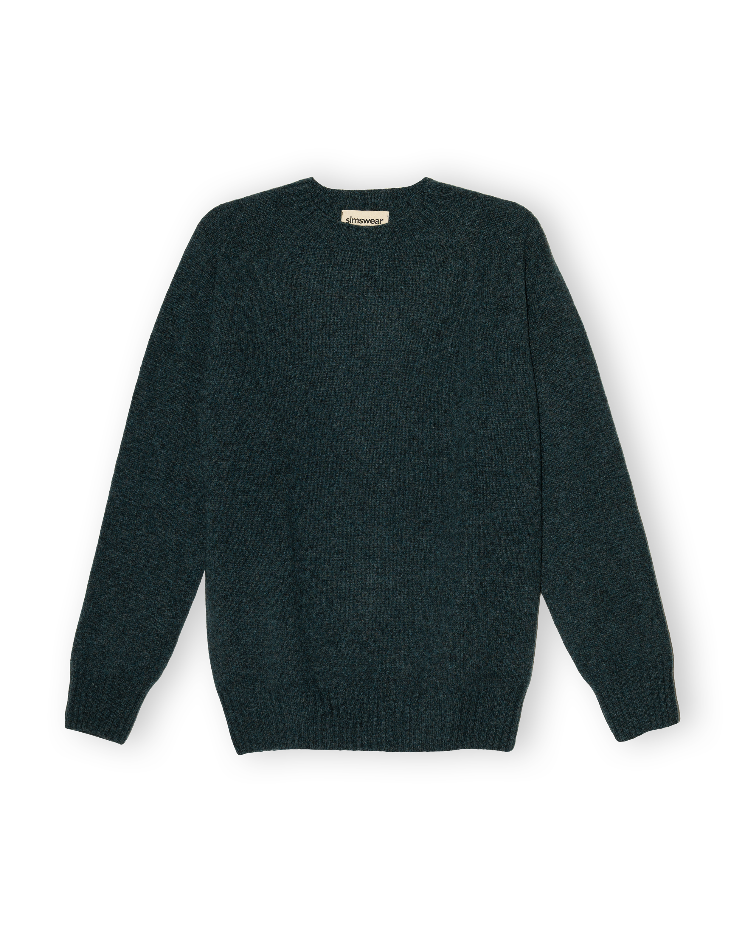 Merino Lambswool Jumper - Petrol Green (Knitted-to-Order)