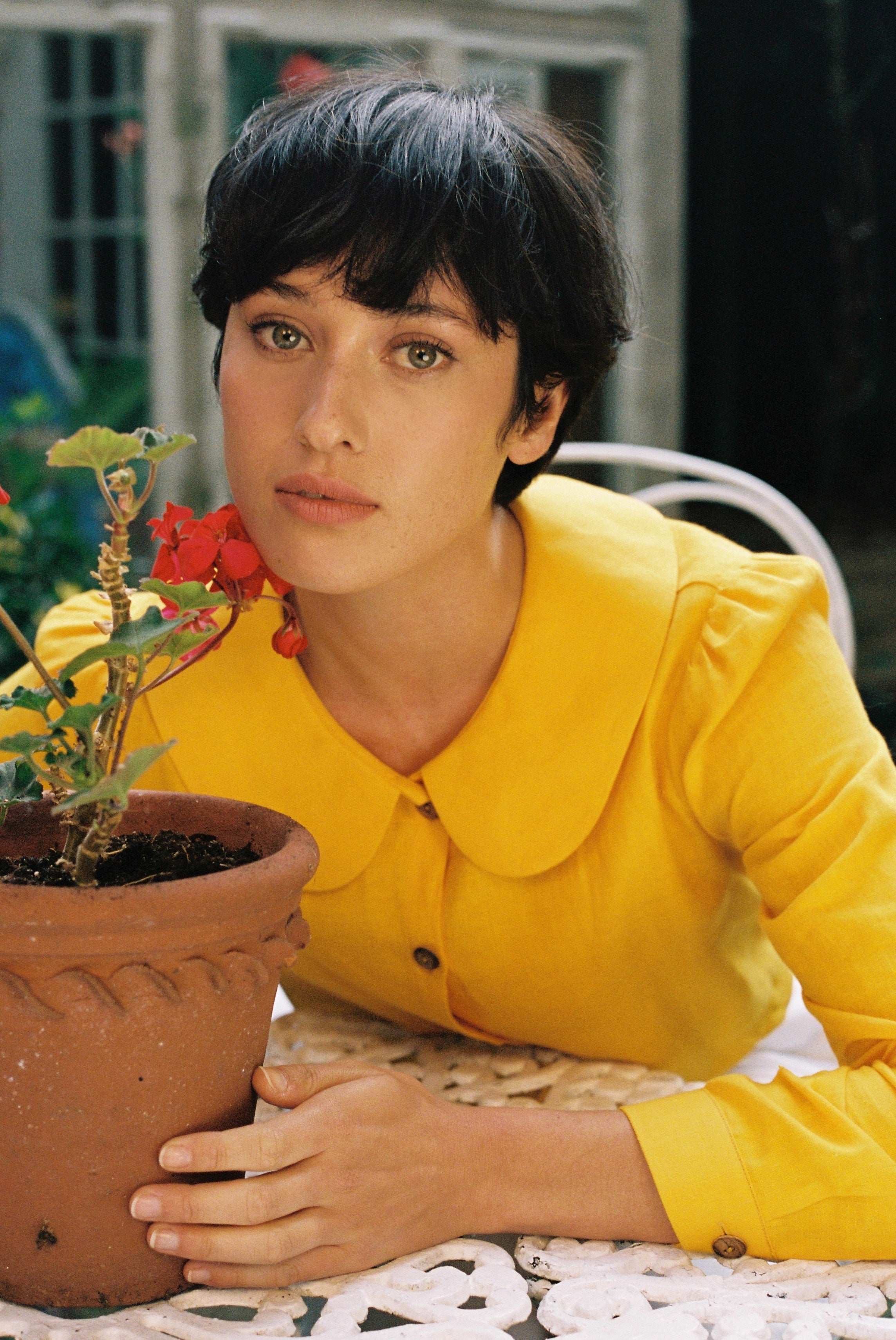 Claudine Linen Blouse  - Marigold