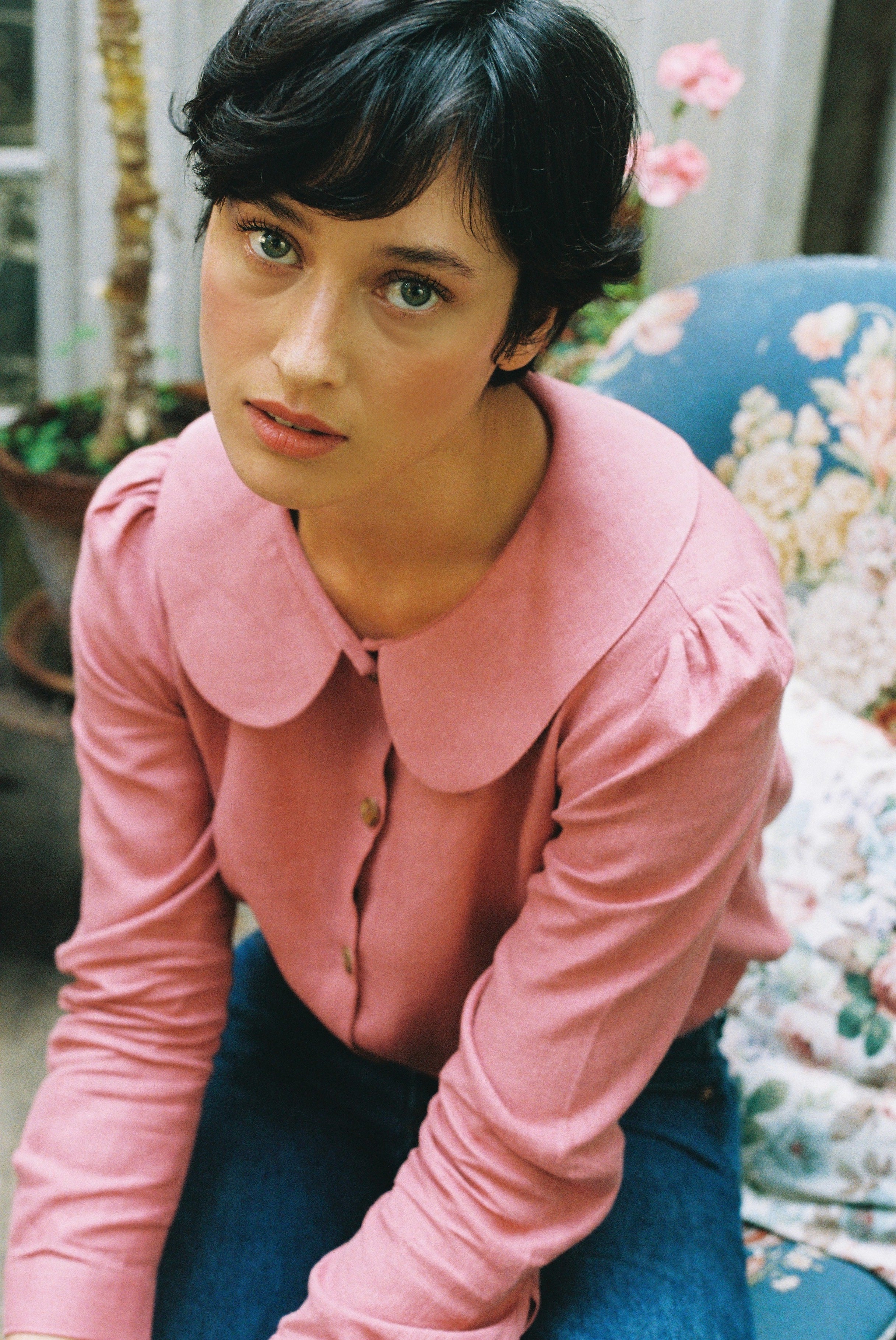 Claudine Linen Blouse  - Berry
