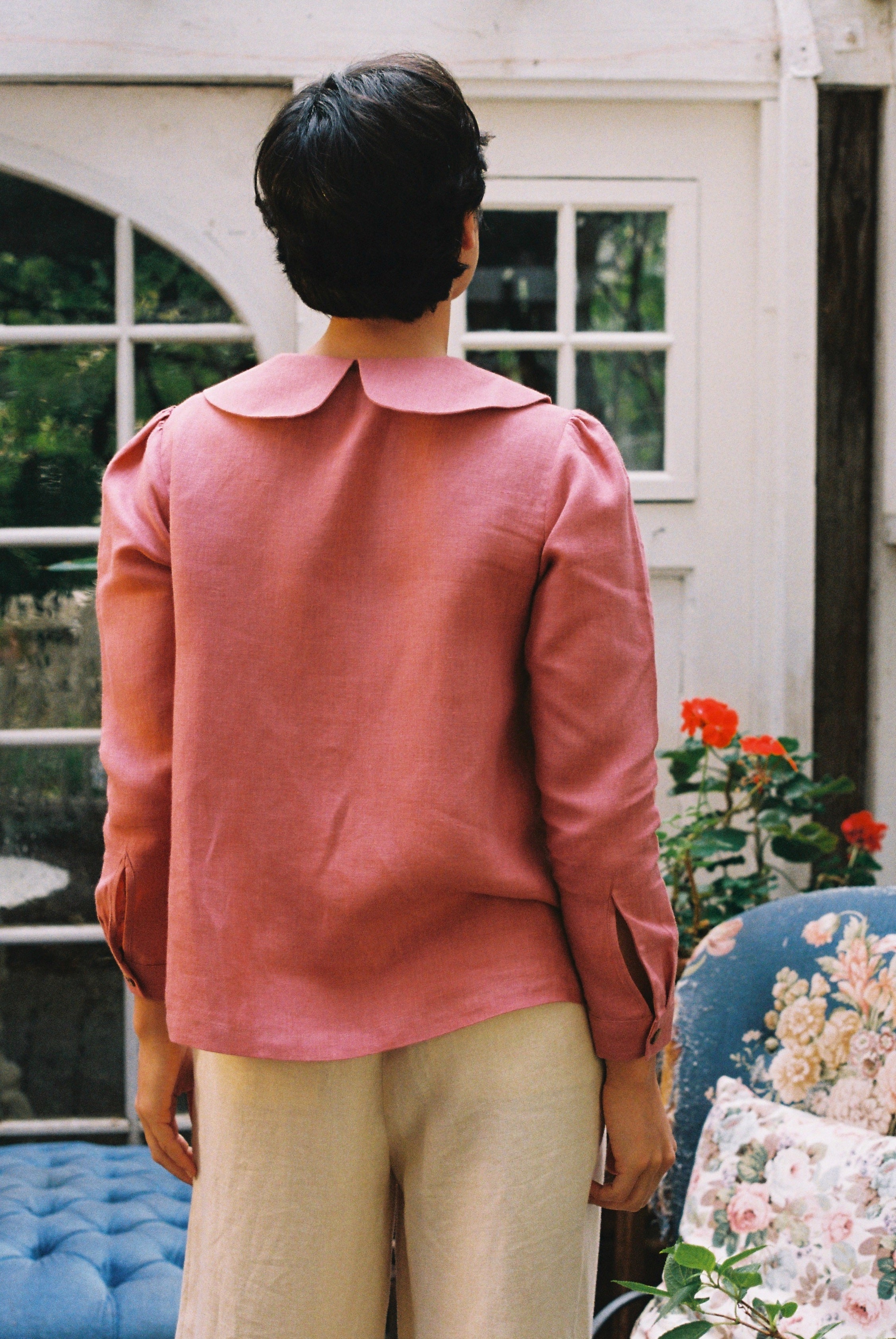 Claudine Linen Blouse  - Berry