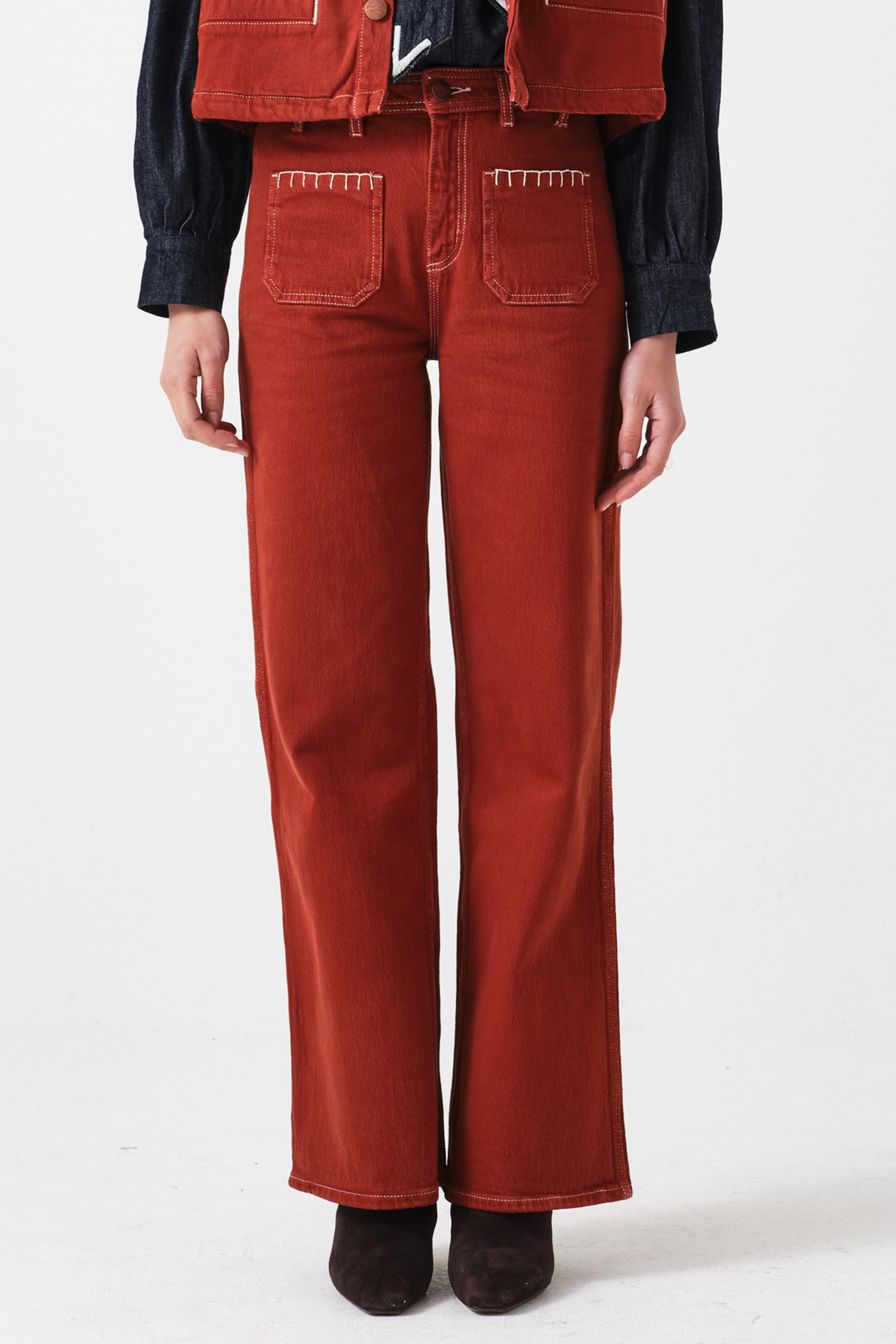 Mabel Jean Patch Pocket in Dark Rust