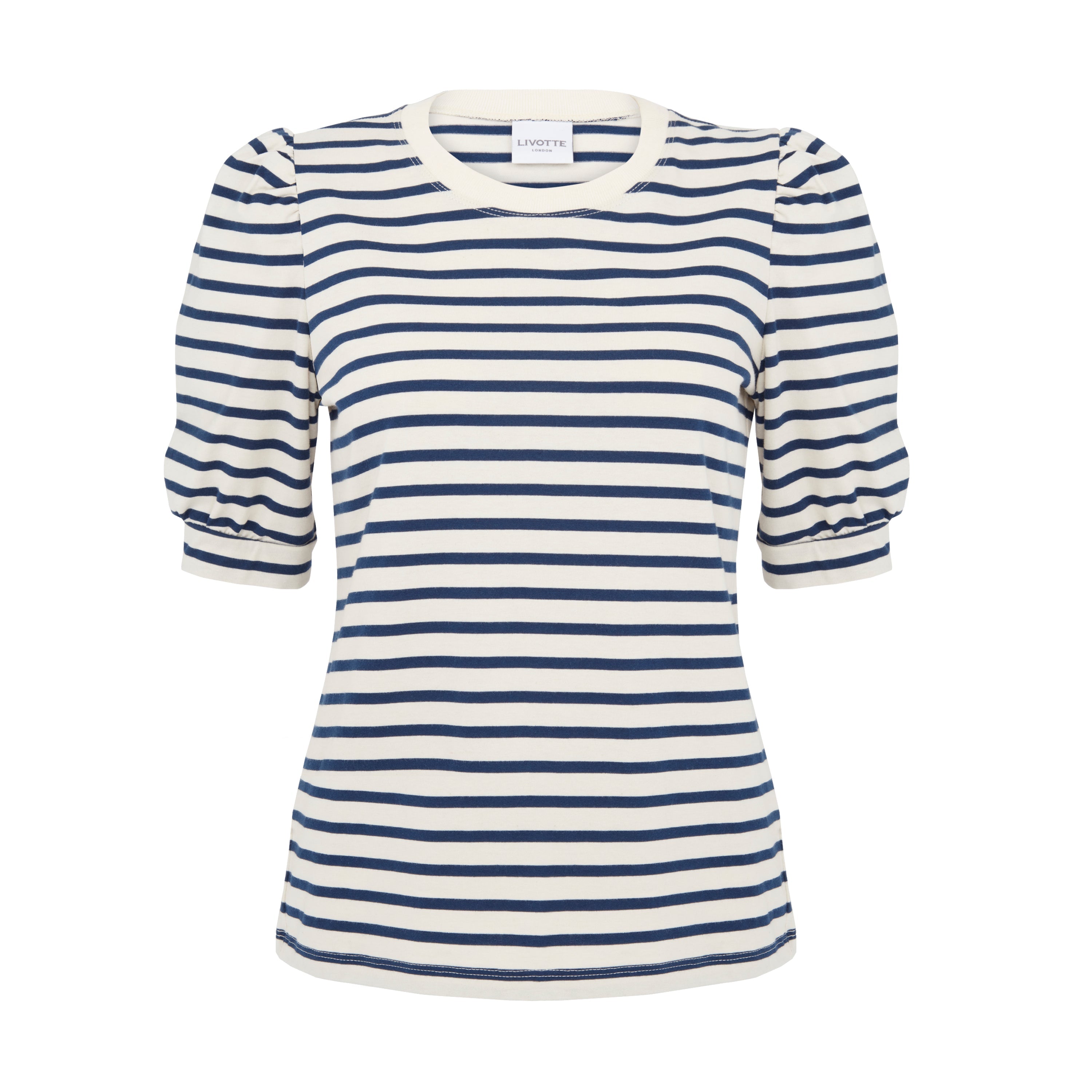 MEGAN-CREW NECK SHORT PUFF SLEEVE SLIM FIT T-SHIRT