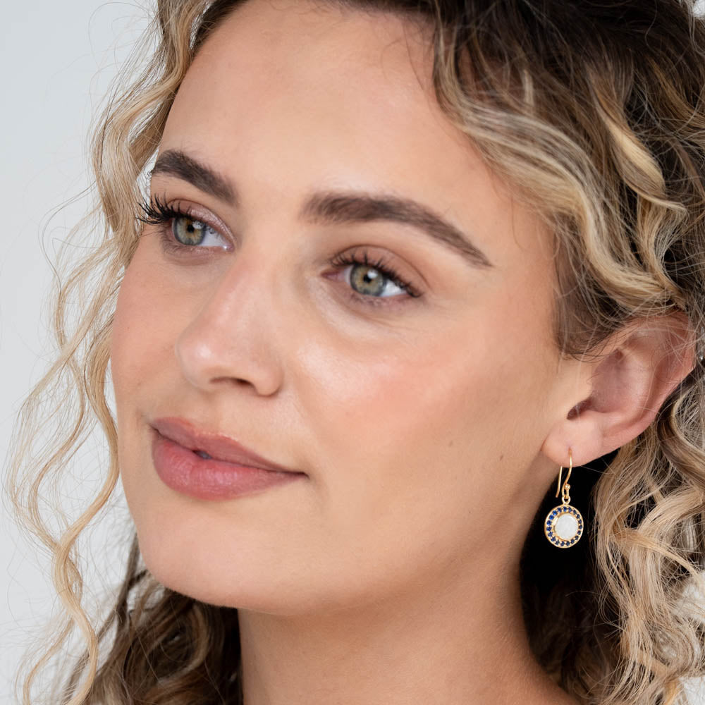 Carousel Drops in Moonstone and Sapphire Zirconia