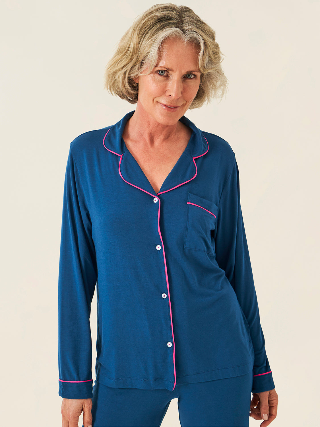 Long Pyjama Set - Midnight and Raspberry