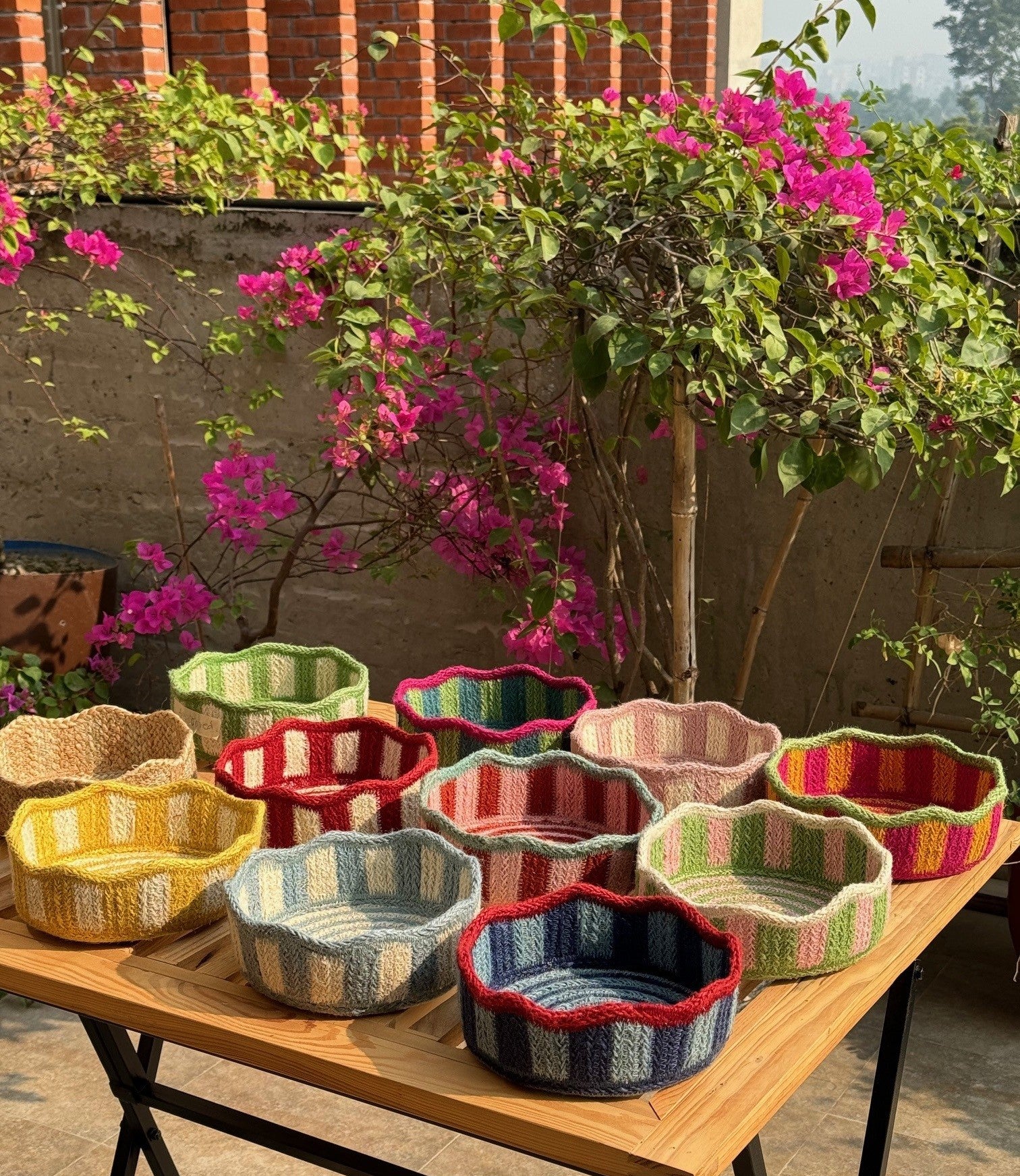 Tulip Mini Basket Natural Stripe
