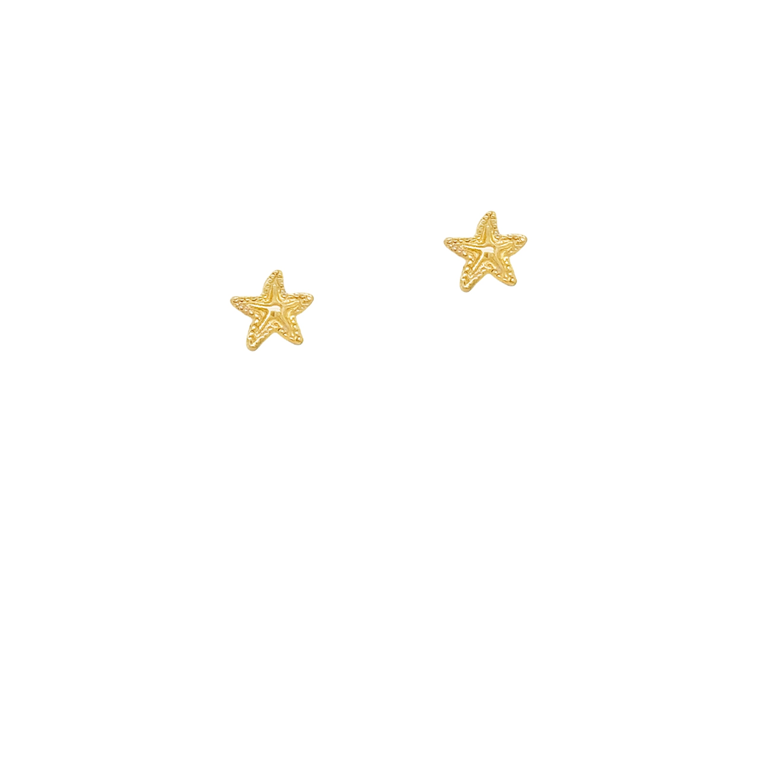 Gold Mini Starfish Stud Earrings