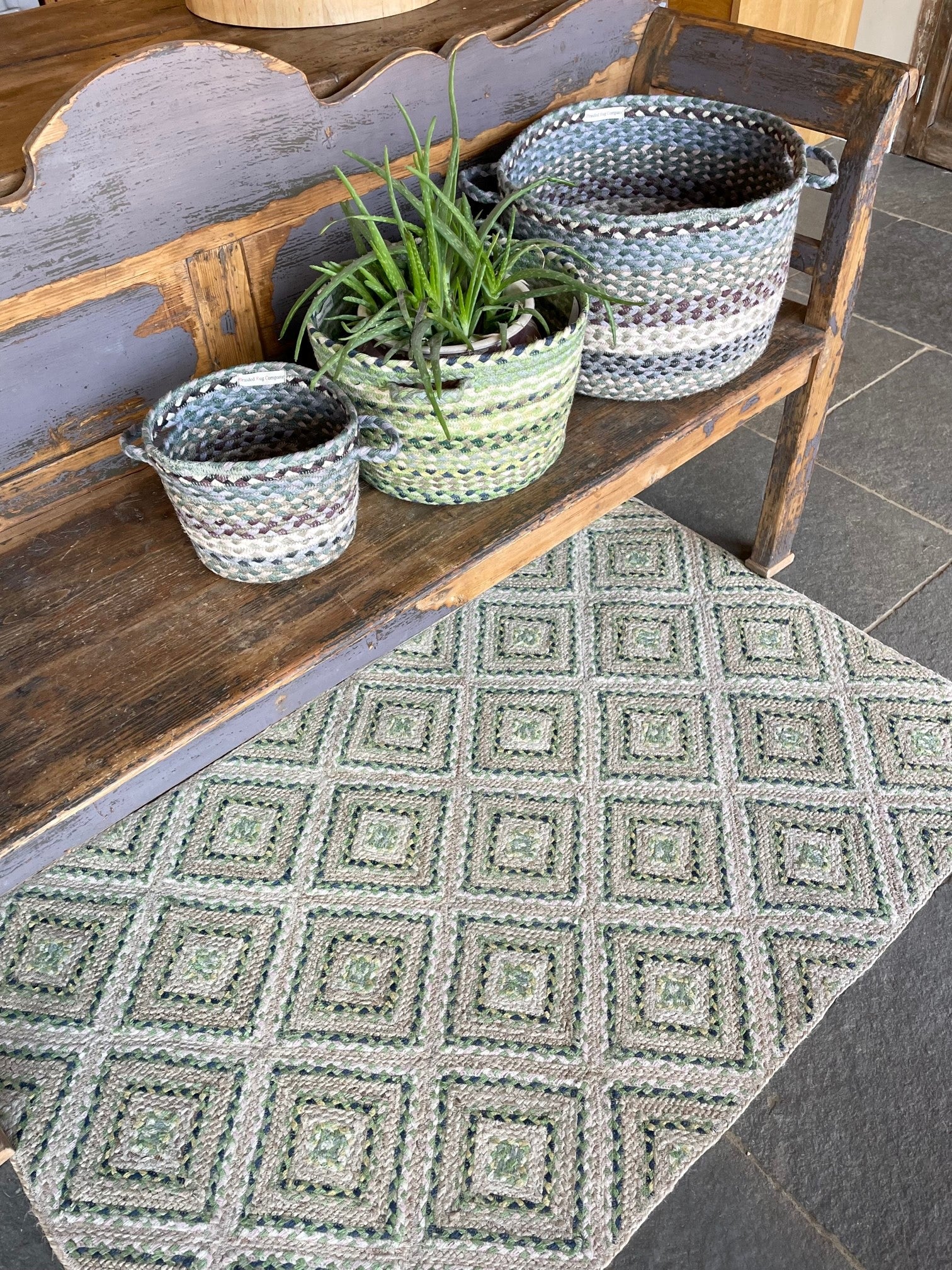 Mint Mosaic Jute Rug - 30% Off RRP