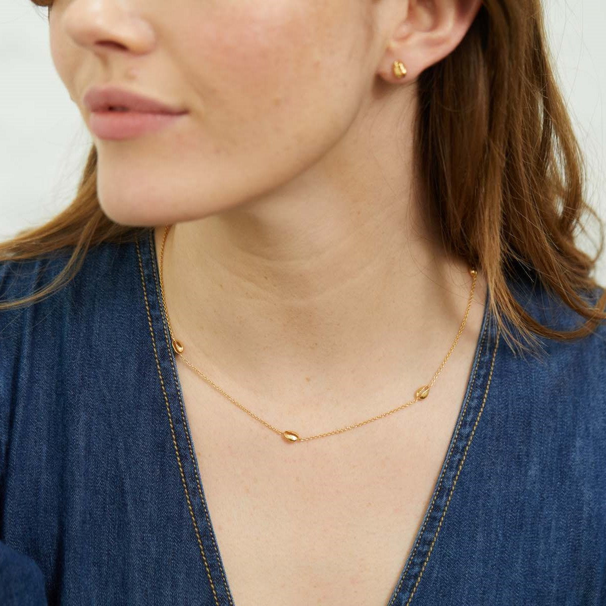 Moka Multi Shell 18ct Gold Vermeil Necklace