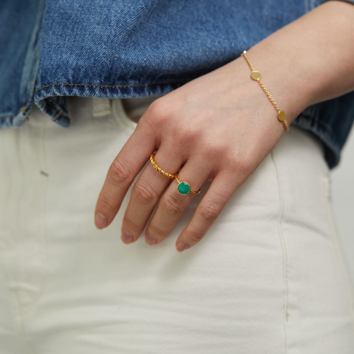 Mondello Chrysoprase Gold Vermeil Ring