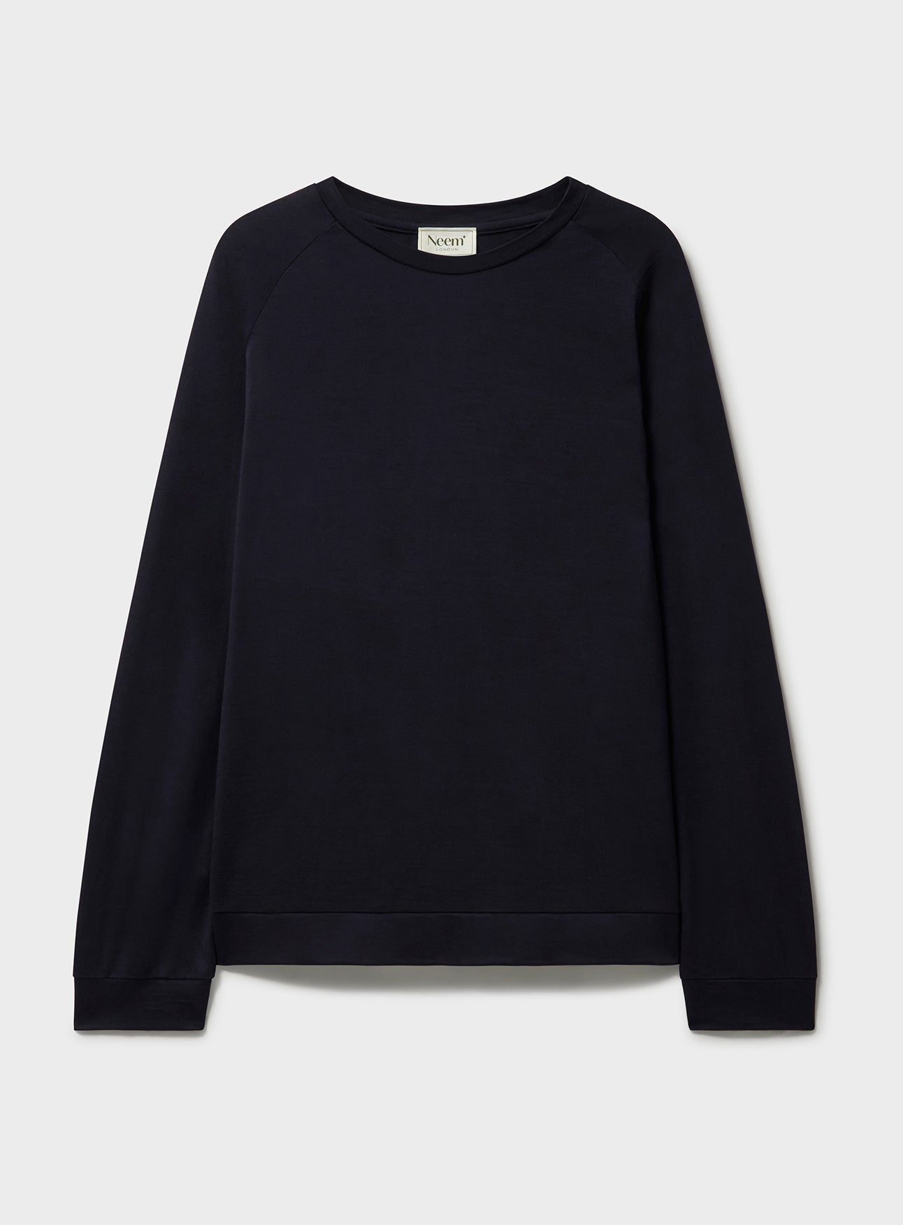 ZQ Merino Wool Jersey Long Sleeve Super 120s Navy Crew Neck