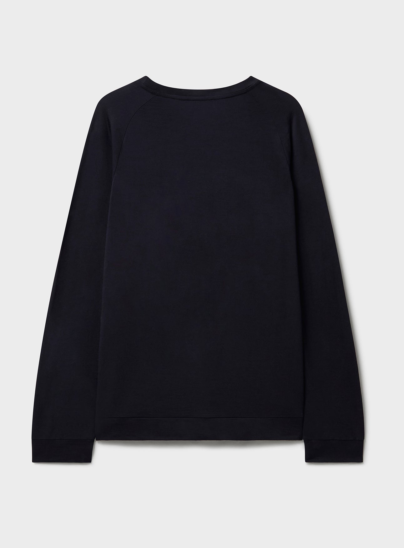 ZQ Merino Wool Jersey Long Sleeve Super 120s Navy Crew Neck