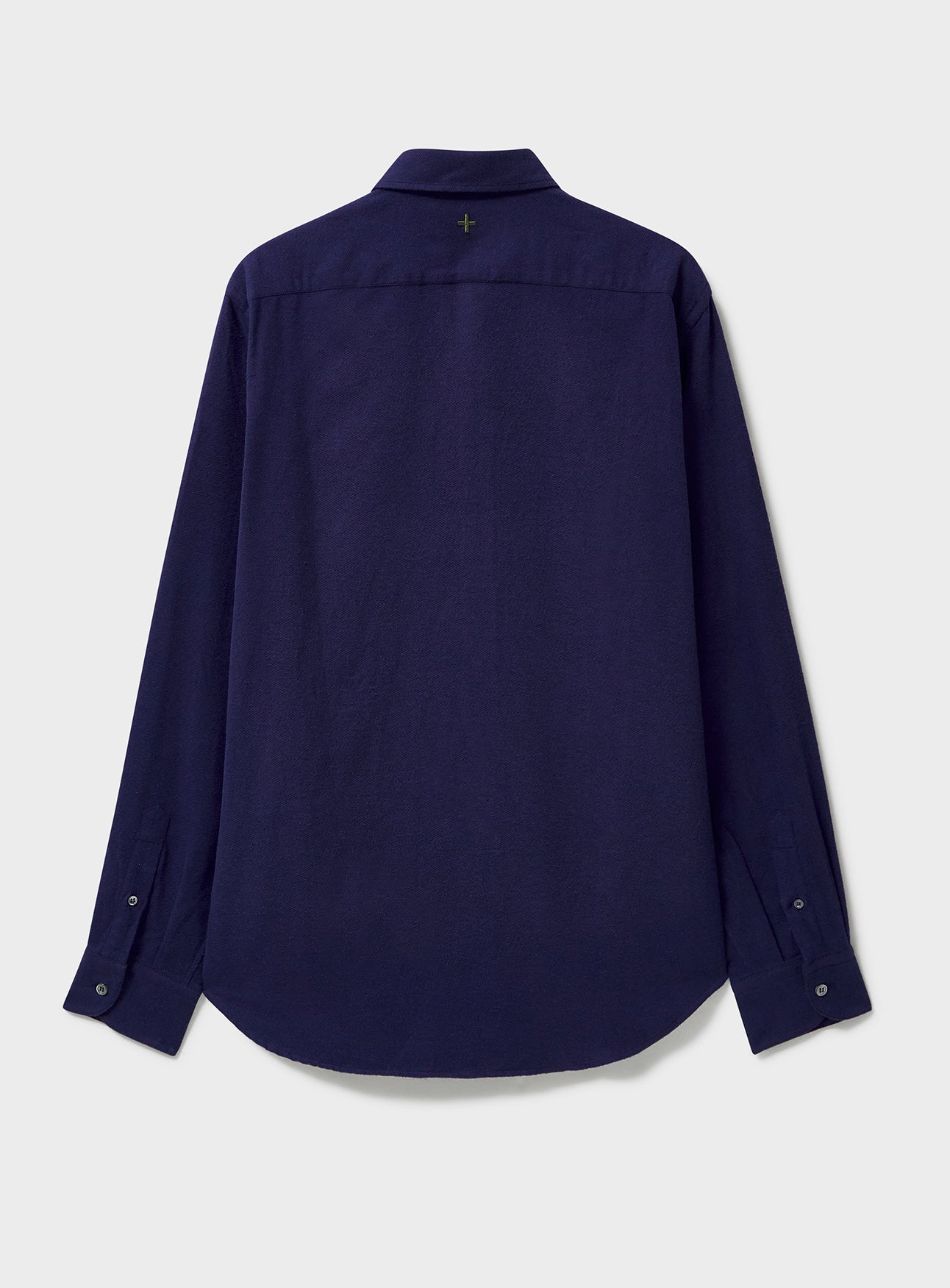 Recycled Italian Flannel Navy Cut Away Collar Shirt