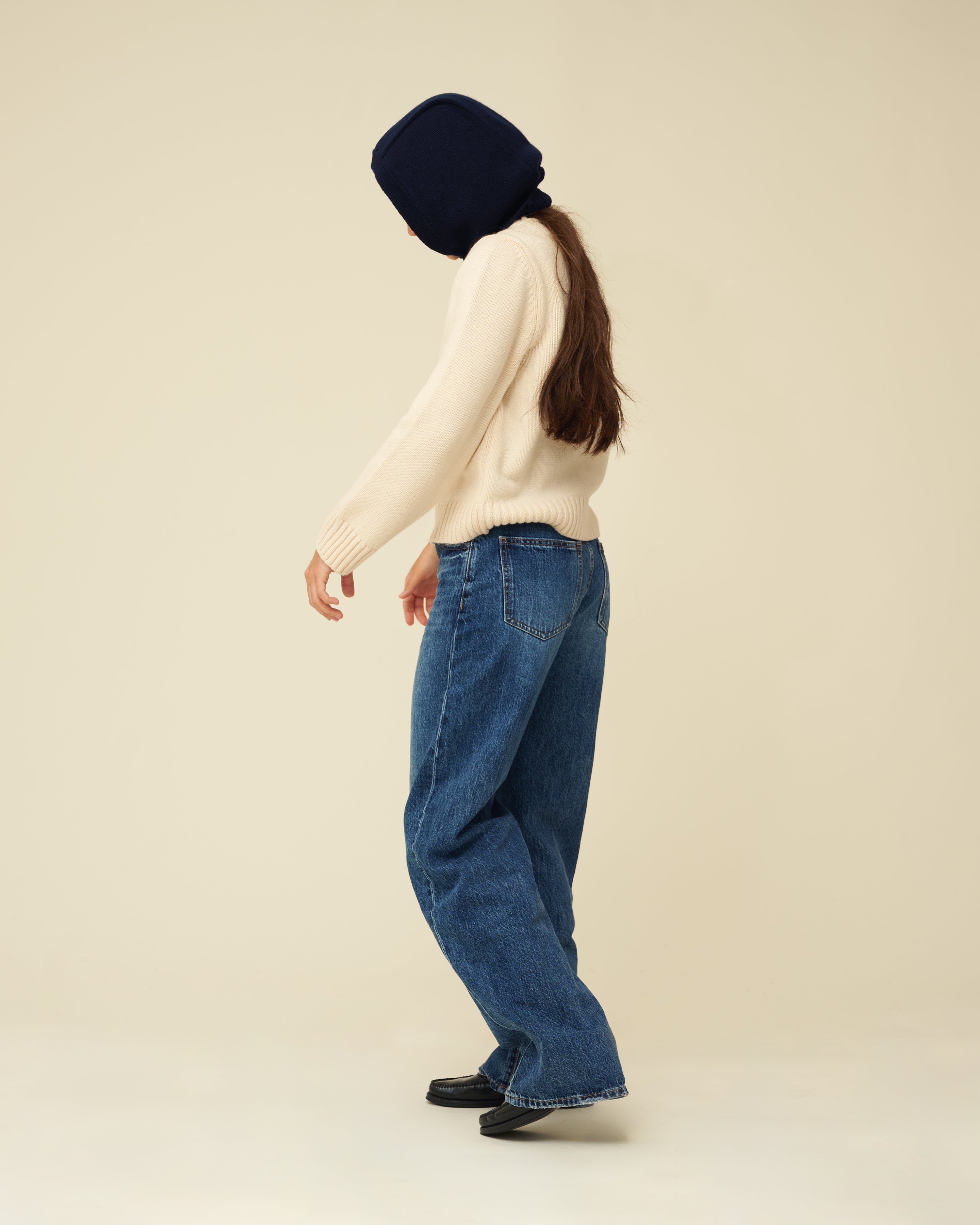 Merino Lambswool Hood - Navy Blue