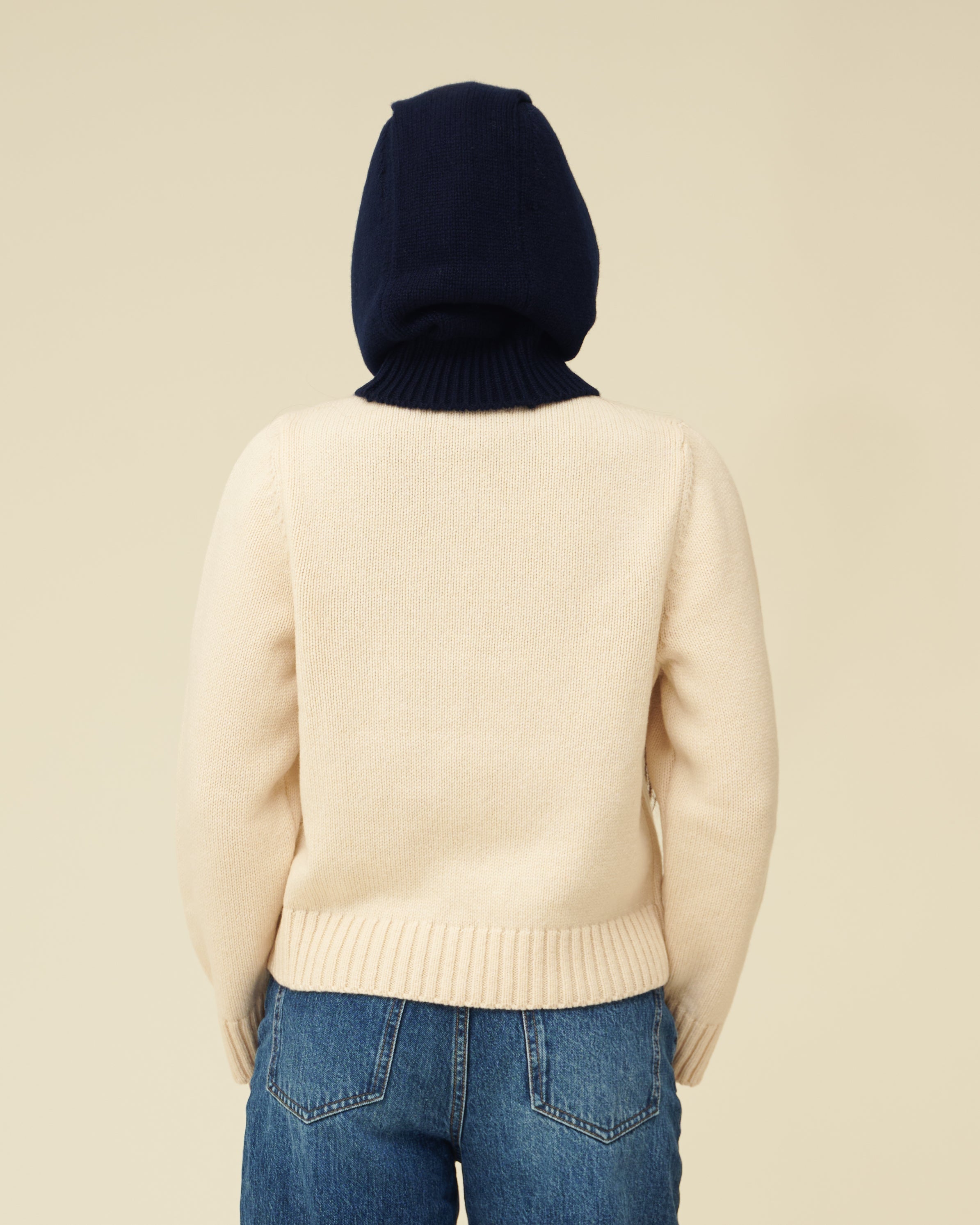 Merino Lambswool Hood - Navy Blue