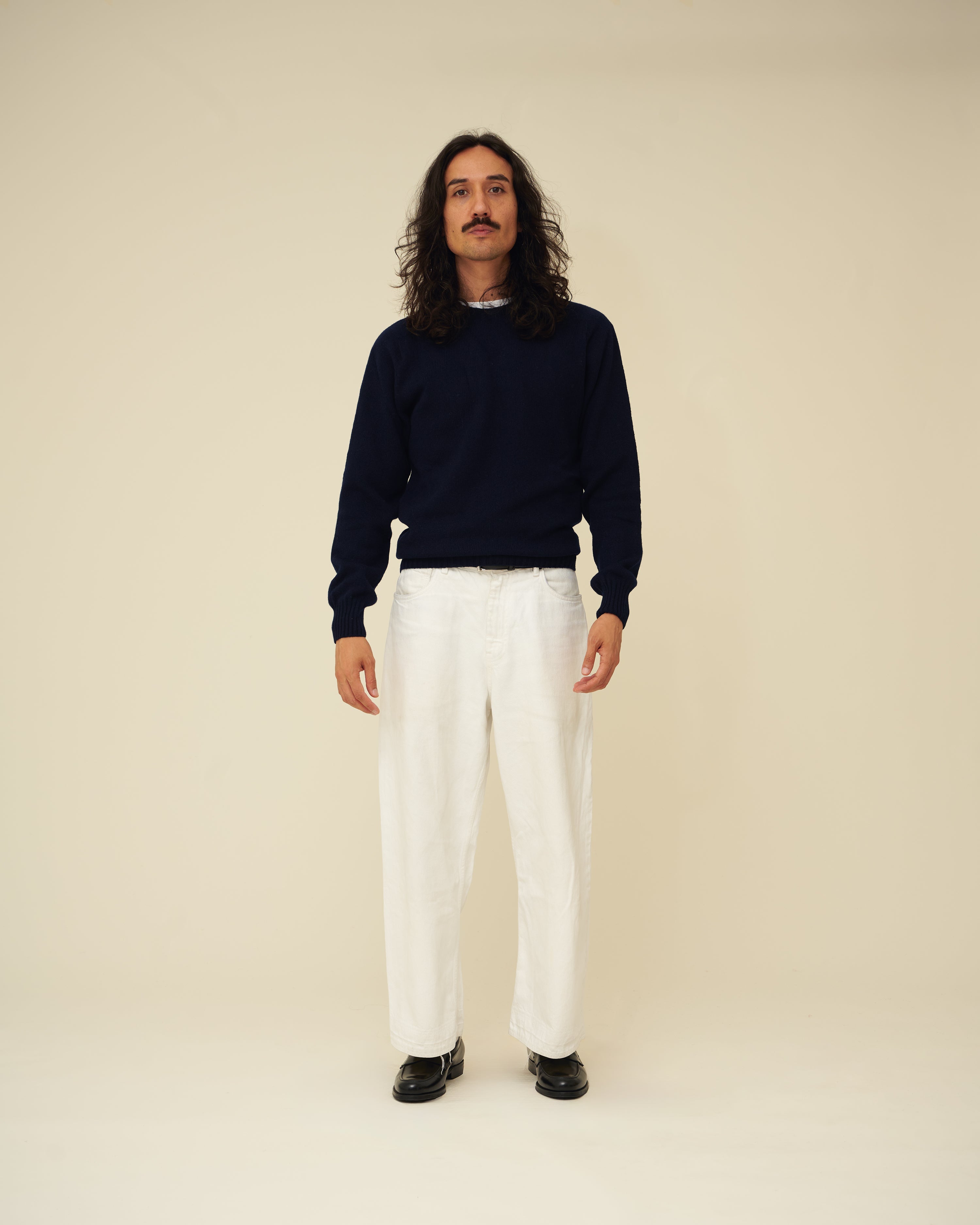 Merino Lambswool Jumper - Navy Blue