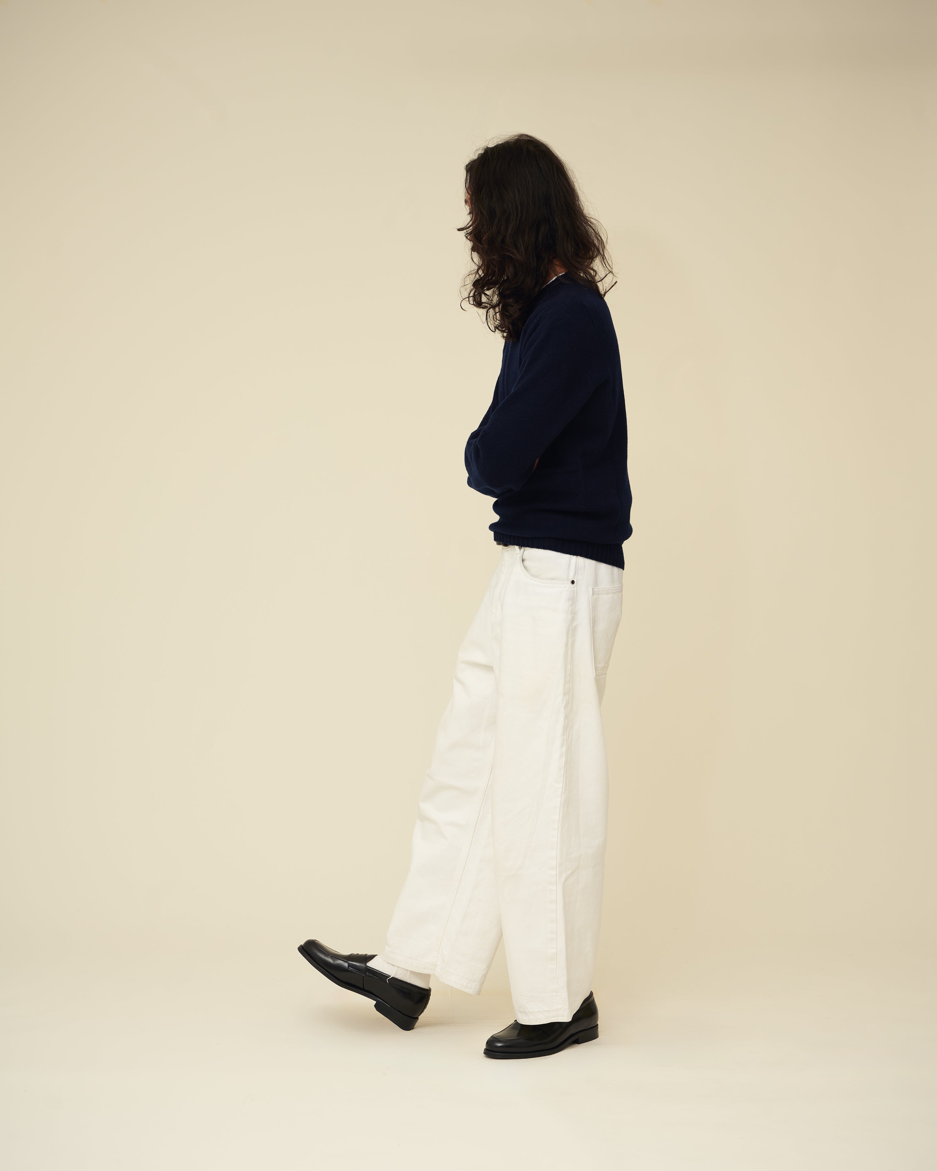 Merino Lambswool Jumper - Navy Blue