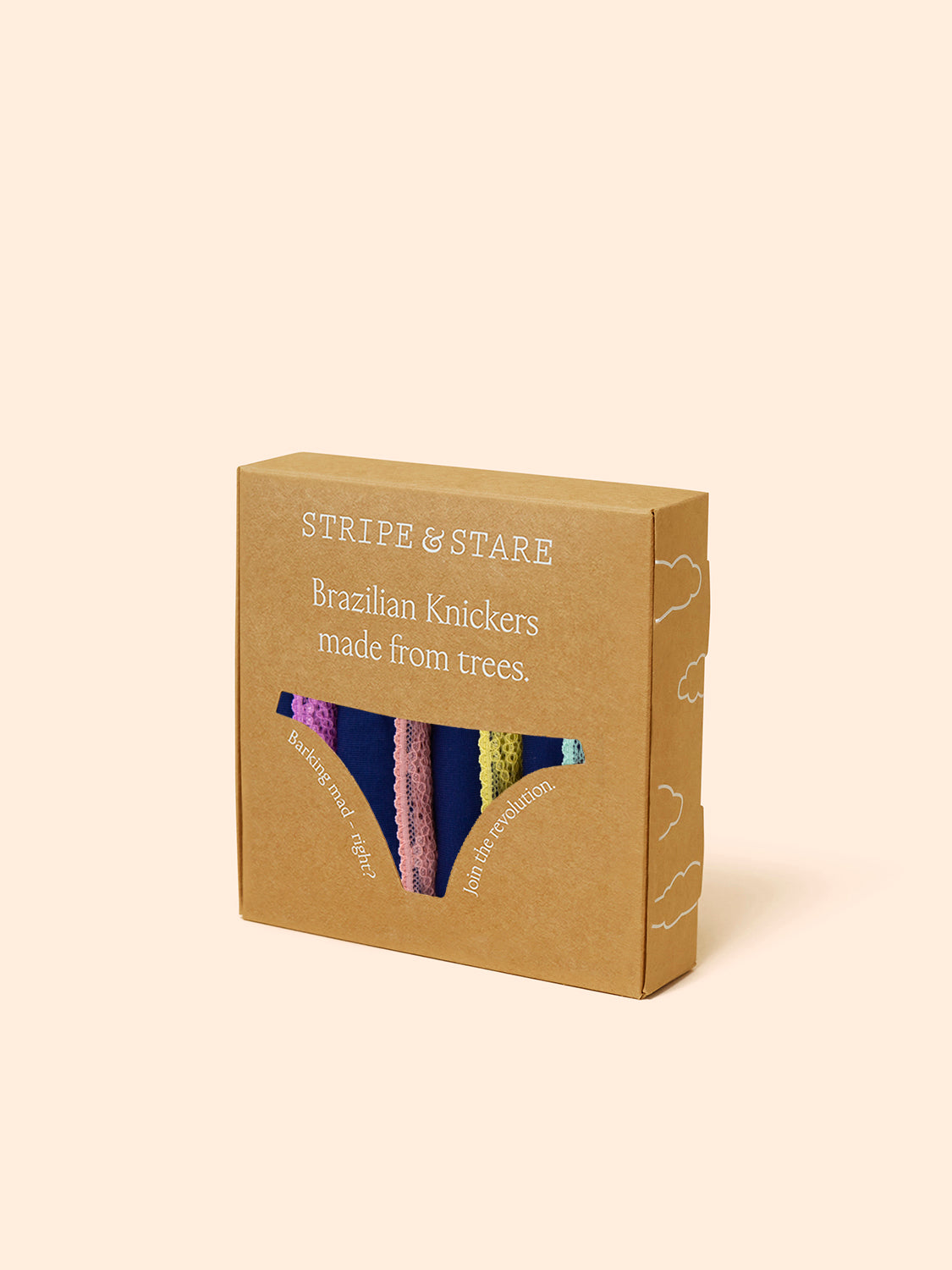 Brazilian Knicker Four Pack - Navy Pastels
