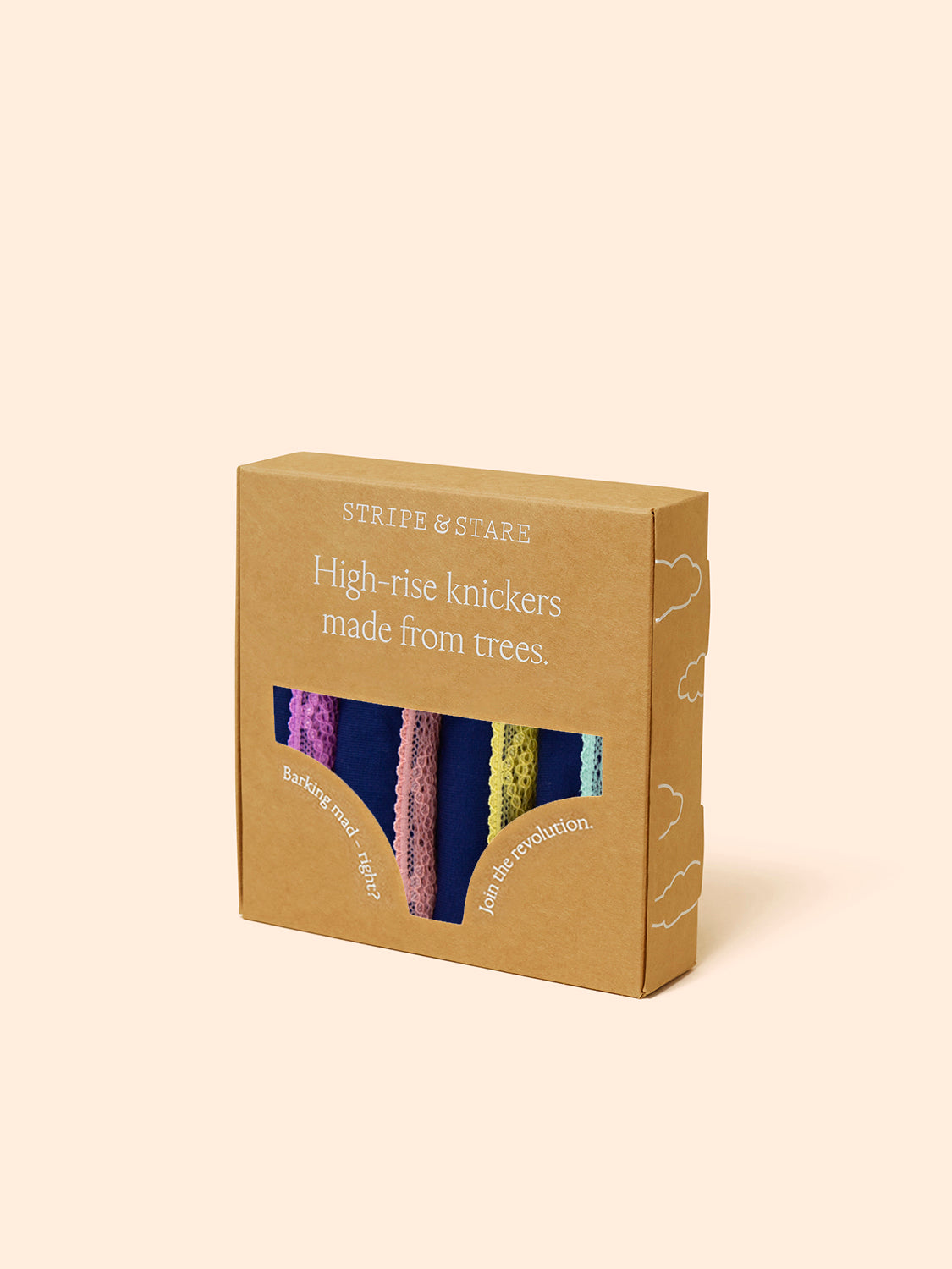 High Rise Knicker Four Pack - Navy Pastels