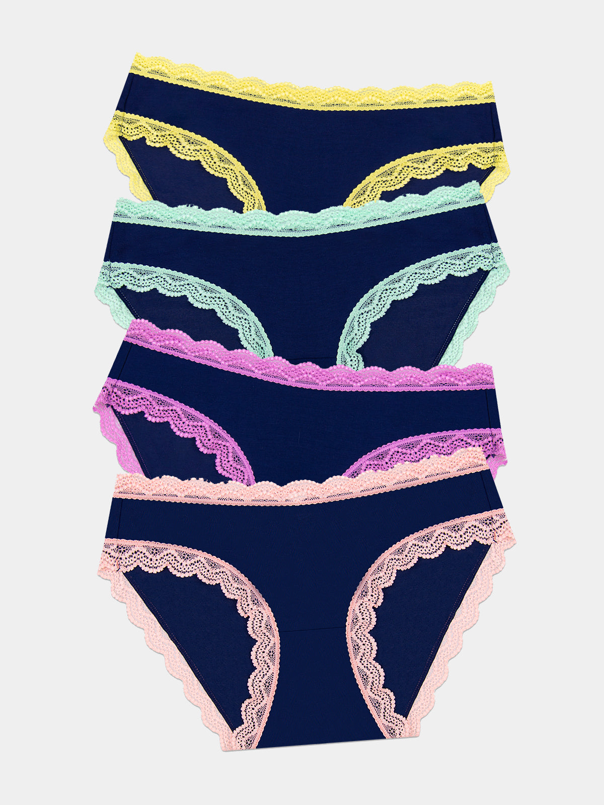 The Original Knicker Four Pack - Navy Pastels