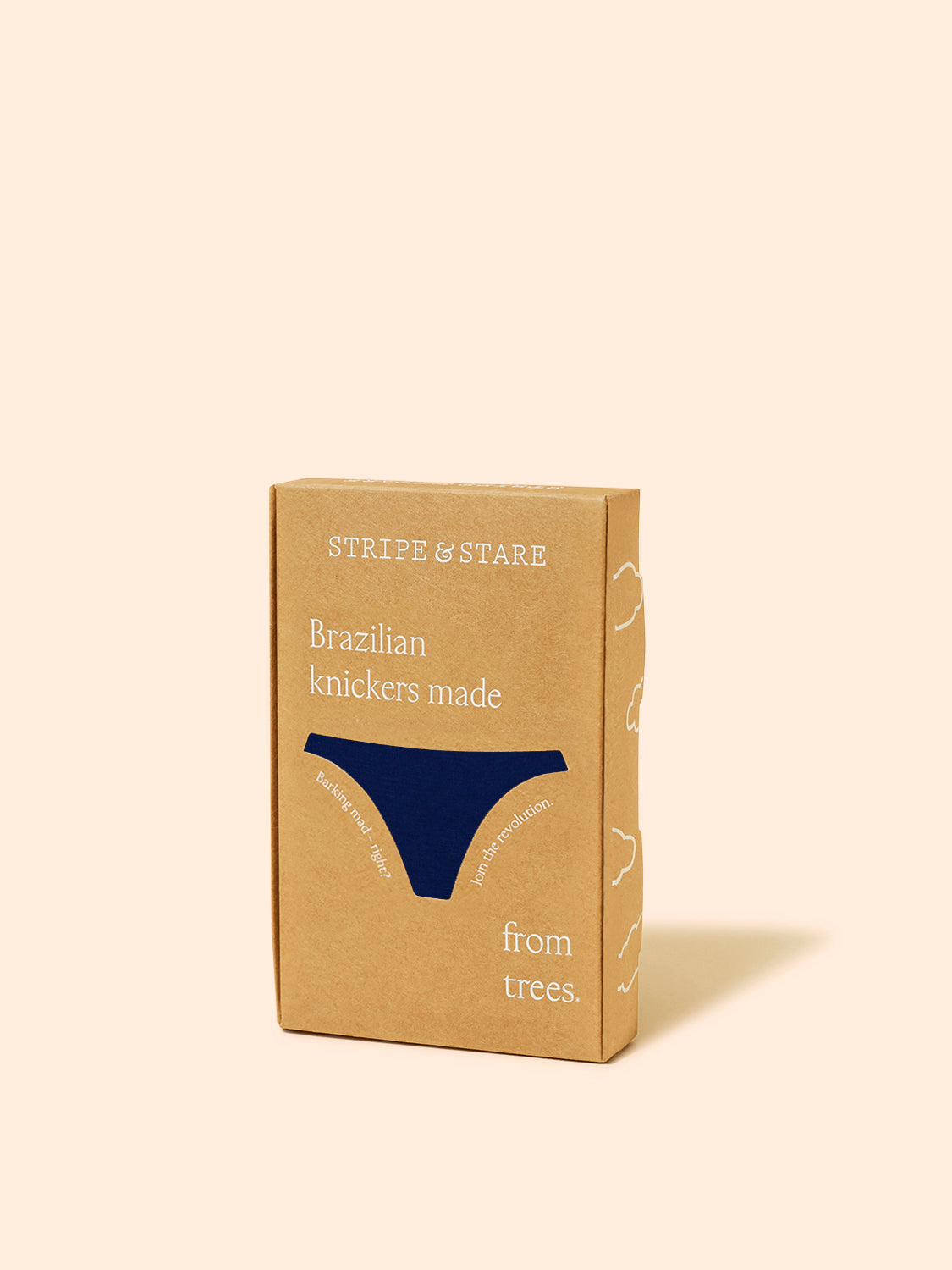 Brazilian Knicker - Navy & Neon Peach