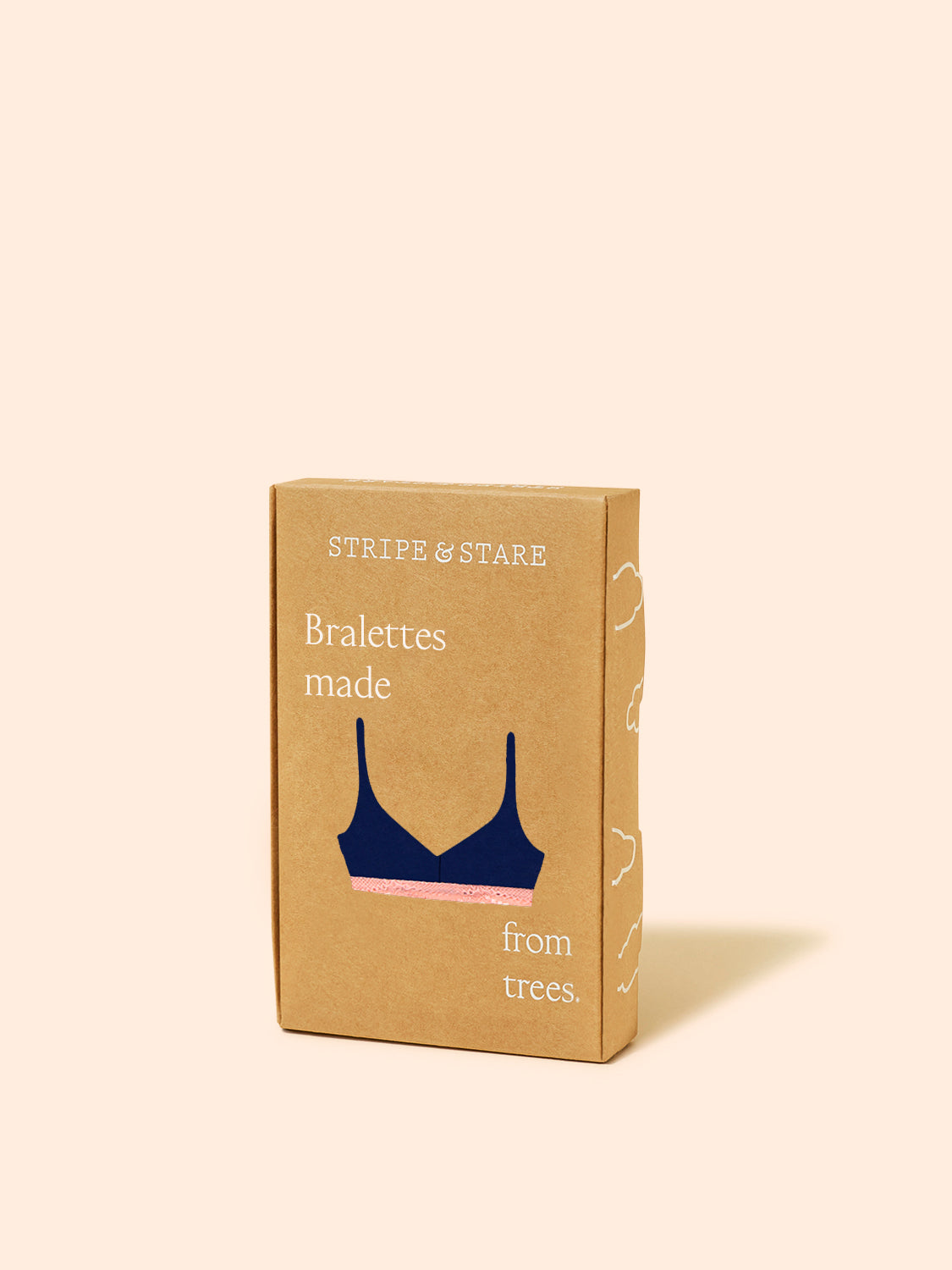 Triangle Lace Bra - Navy & Neon Peach
